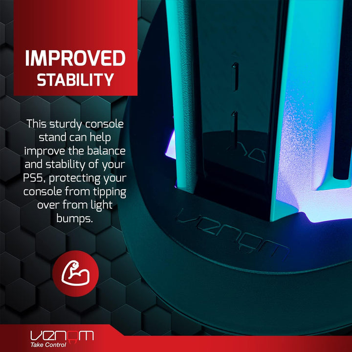 Venom Multi-Colour LED Light-up Console Stand - PlayStation 5 Accessory (2023)