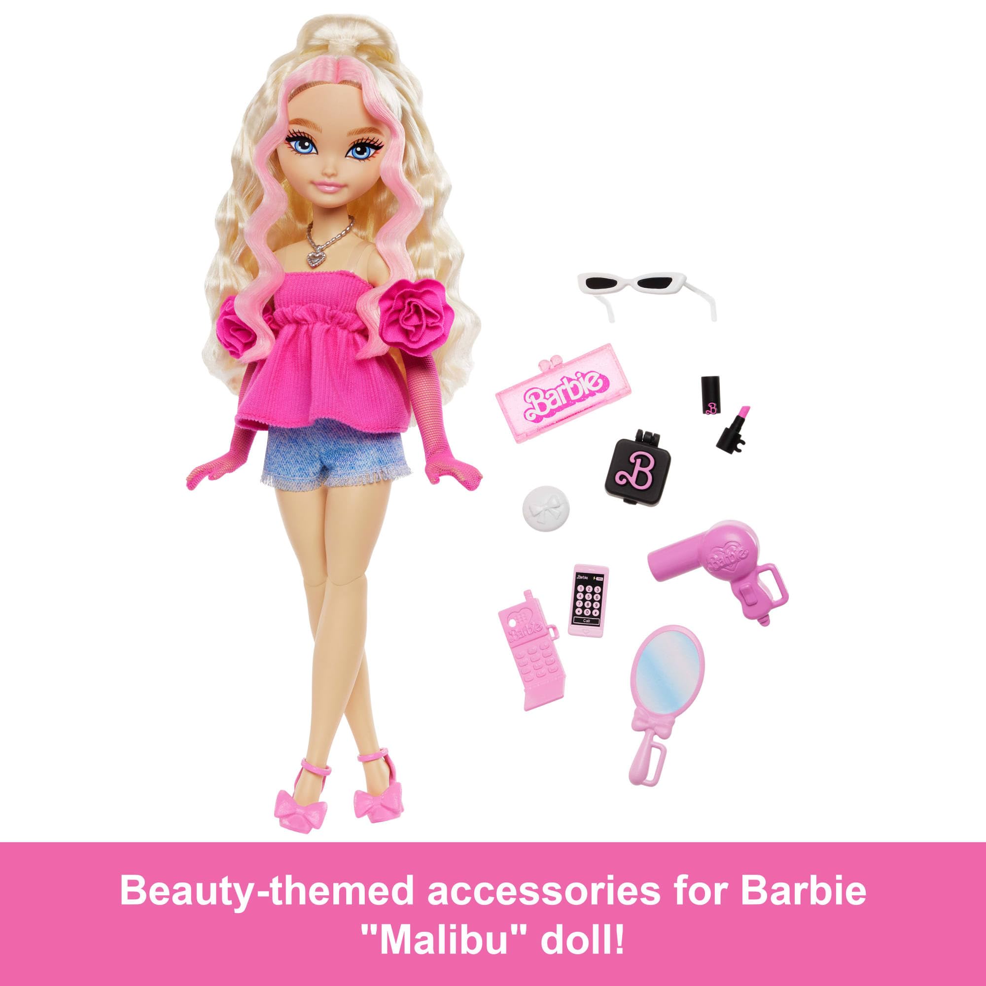 Barbie Dream Besties Doll - Barbie 'Malibu' with 11 Beauty Accessories | Posable | Ages 4+ | HYC21 3