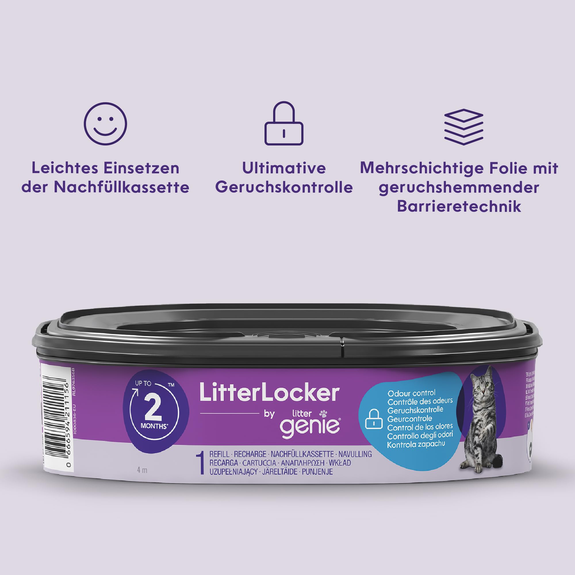 Litter Genie LitterLocker Refills - 6 Pack | Odour Barrier | Plastic
