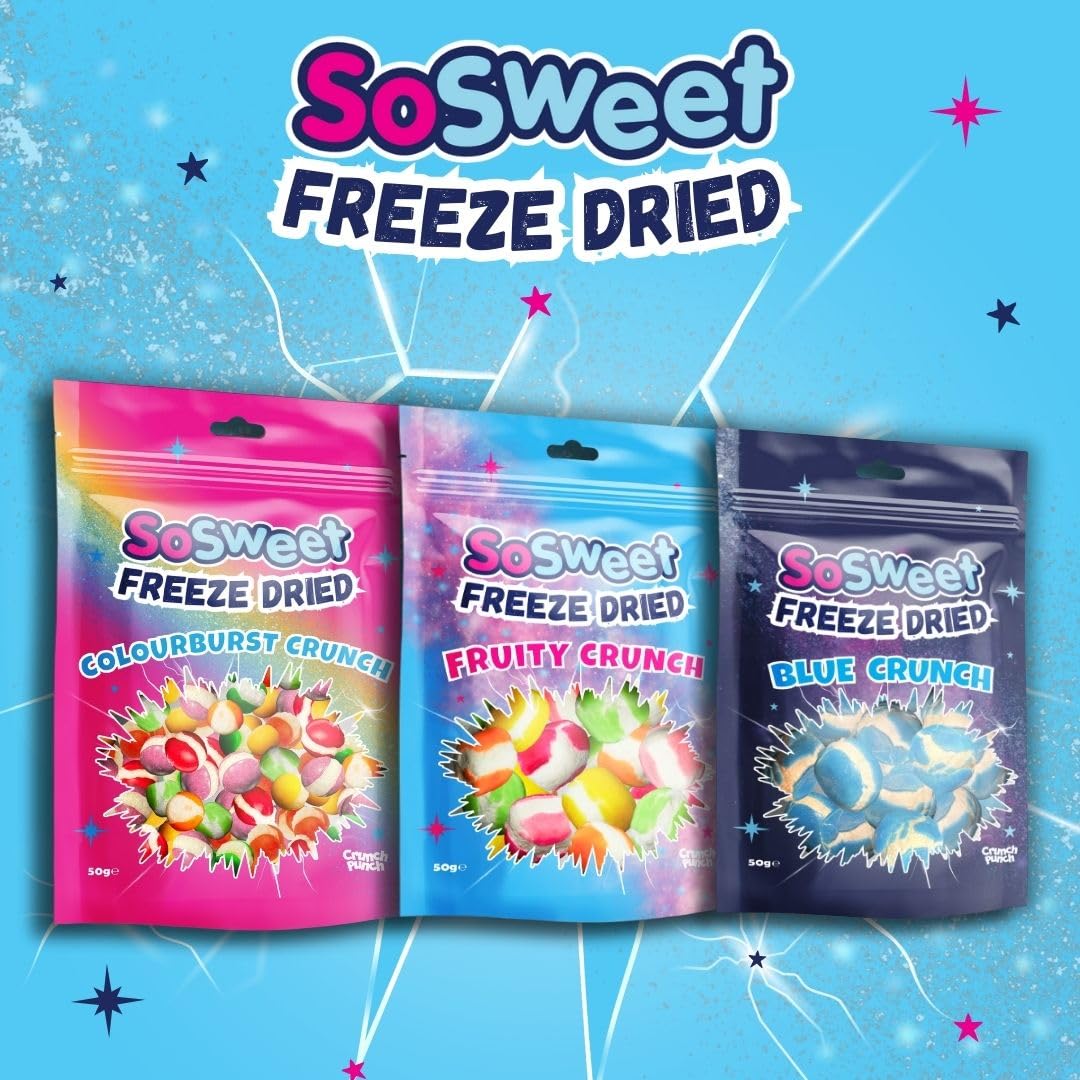 SoSweet Freeze Dried Sweets – Blue Crunch 50g | Intense Fruity Flavour | Crispy Airy Snack 3