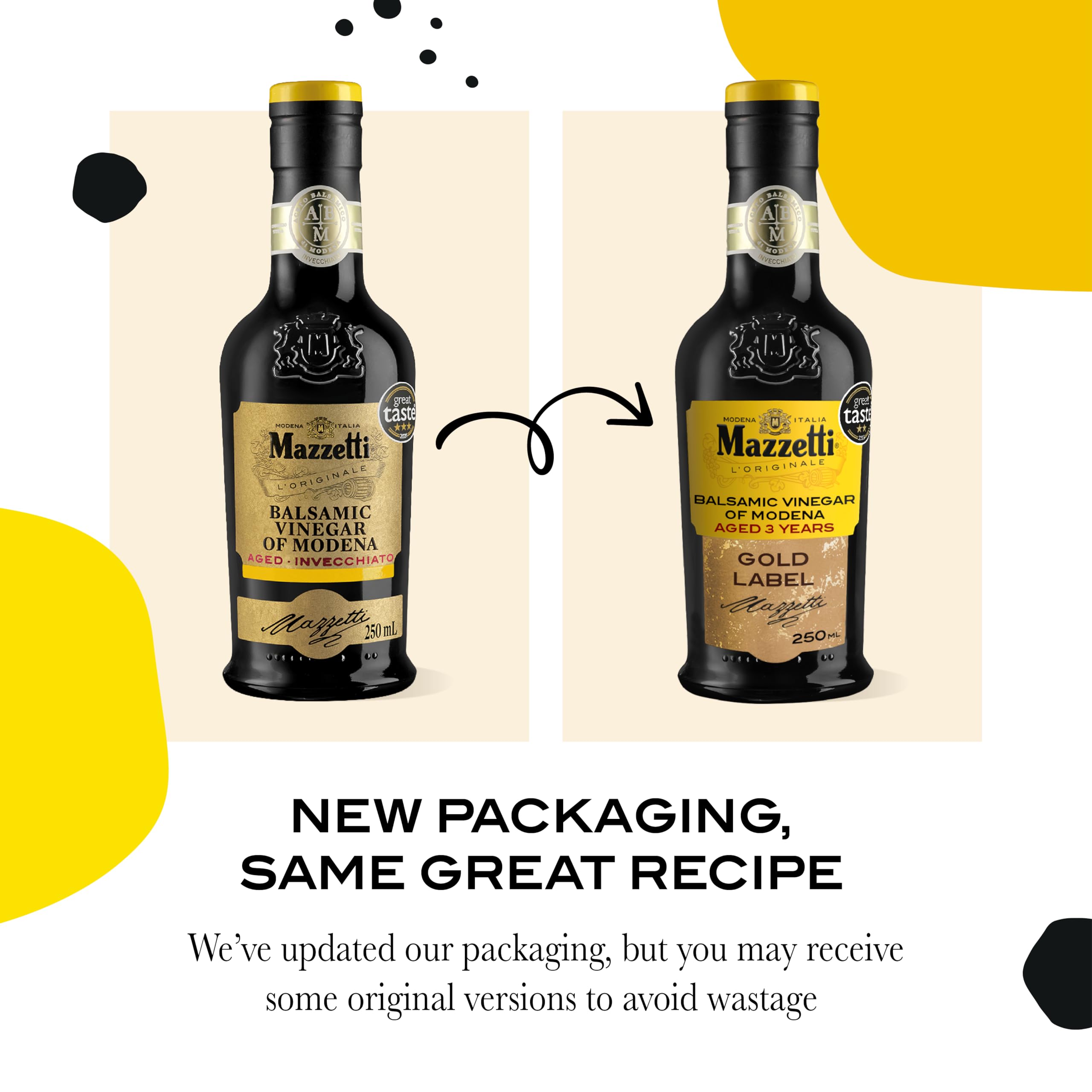Mazzetti Gold Label Balsamic Vinegar of Modena - Aged 3+ Years | 250ml
