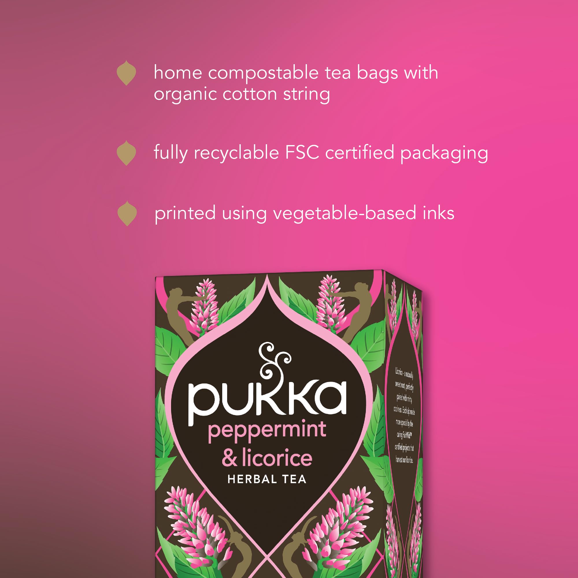 Pukka Herbs Organic Peppermint & Licorice Herbal Tea - Caffeine Free Digestive Infusion | 80 Biodegradable Bags (4 Packs) 8