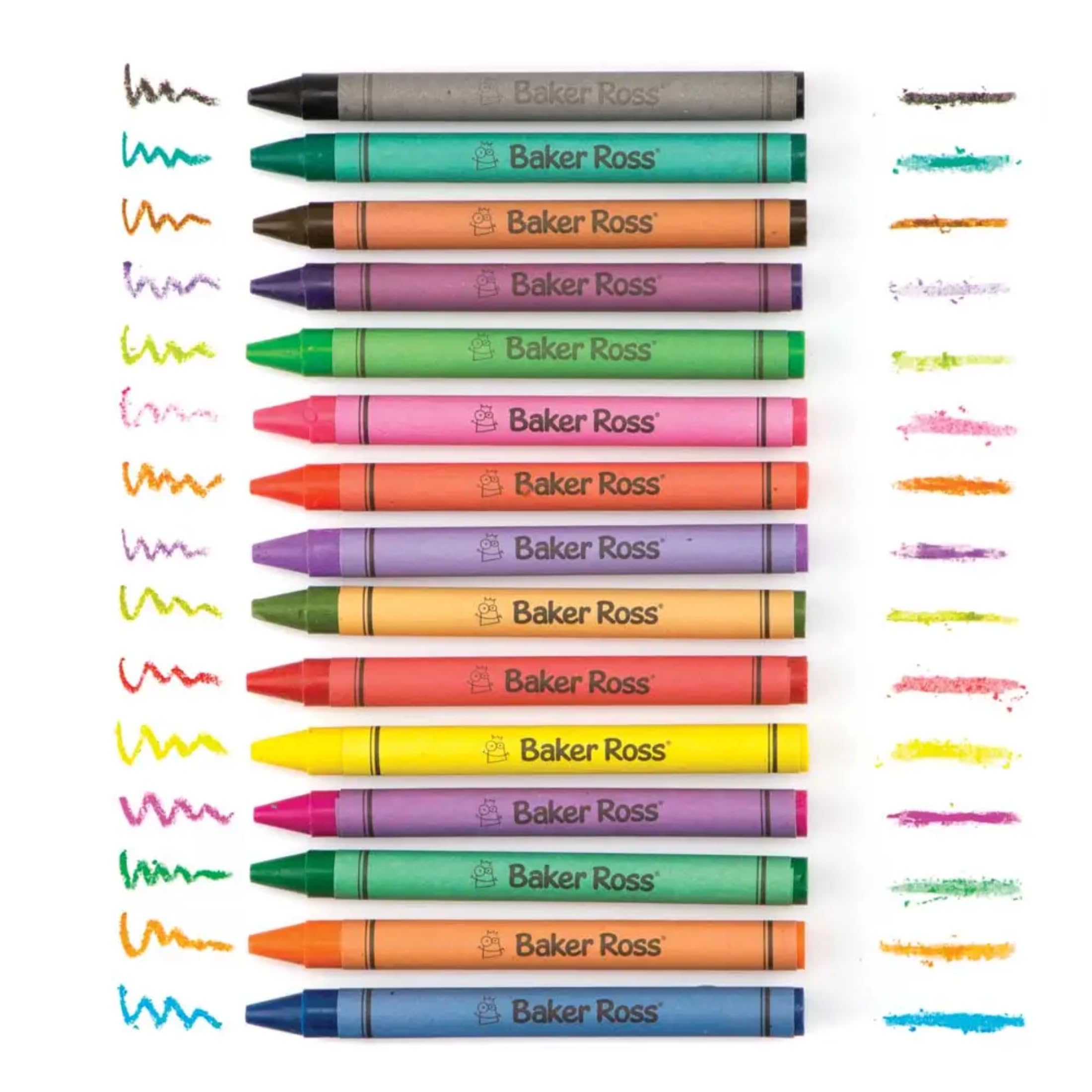 Baker Ross AV257 Chunky Wax Crayons - Pack of 96, Assorted Colours | Paper Wrapped