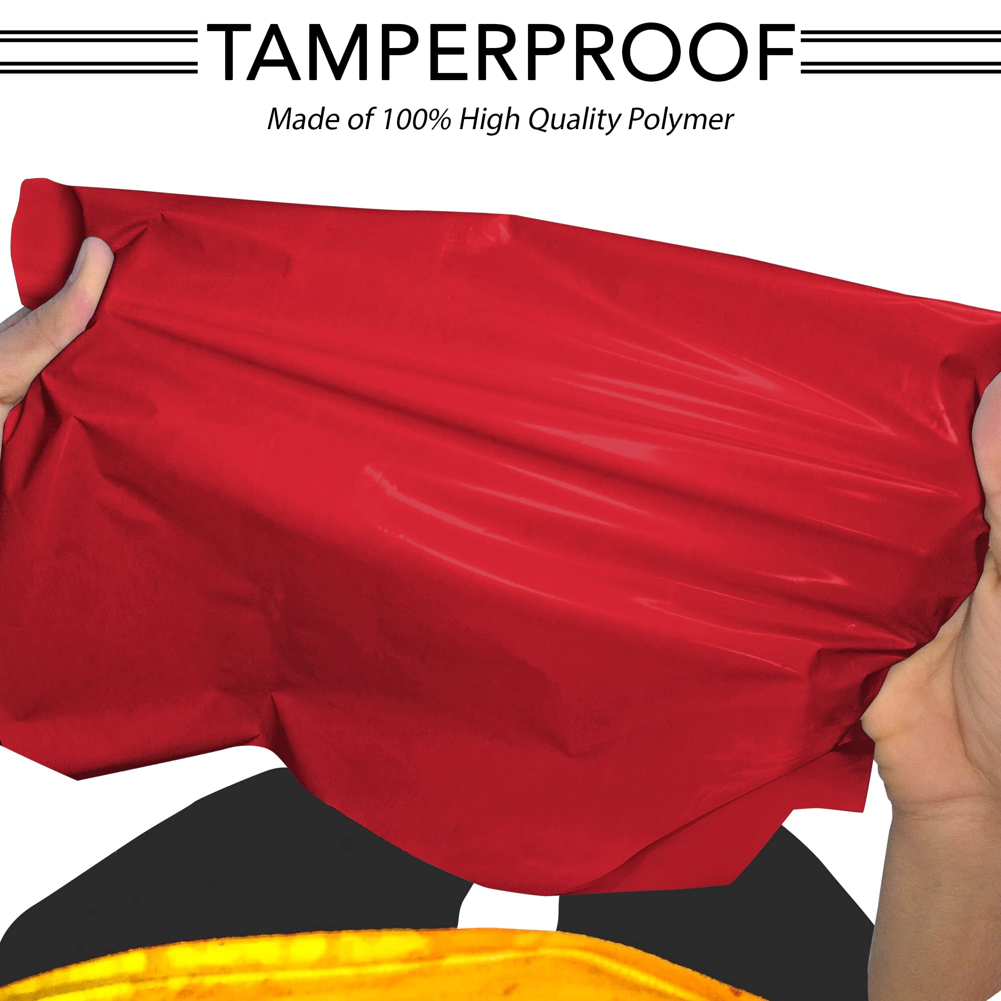 iSOUL Strong Large Mailing Postal Bags - 100 Pack, 6 x 9 Inch, Red, Water Resistant 4