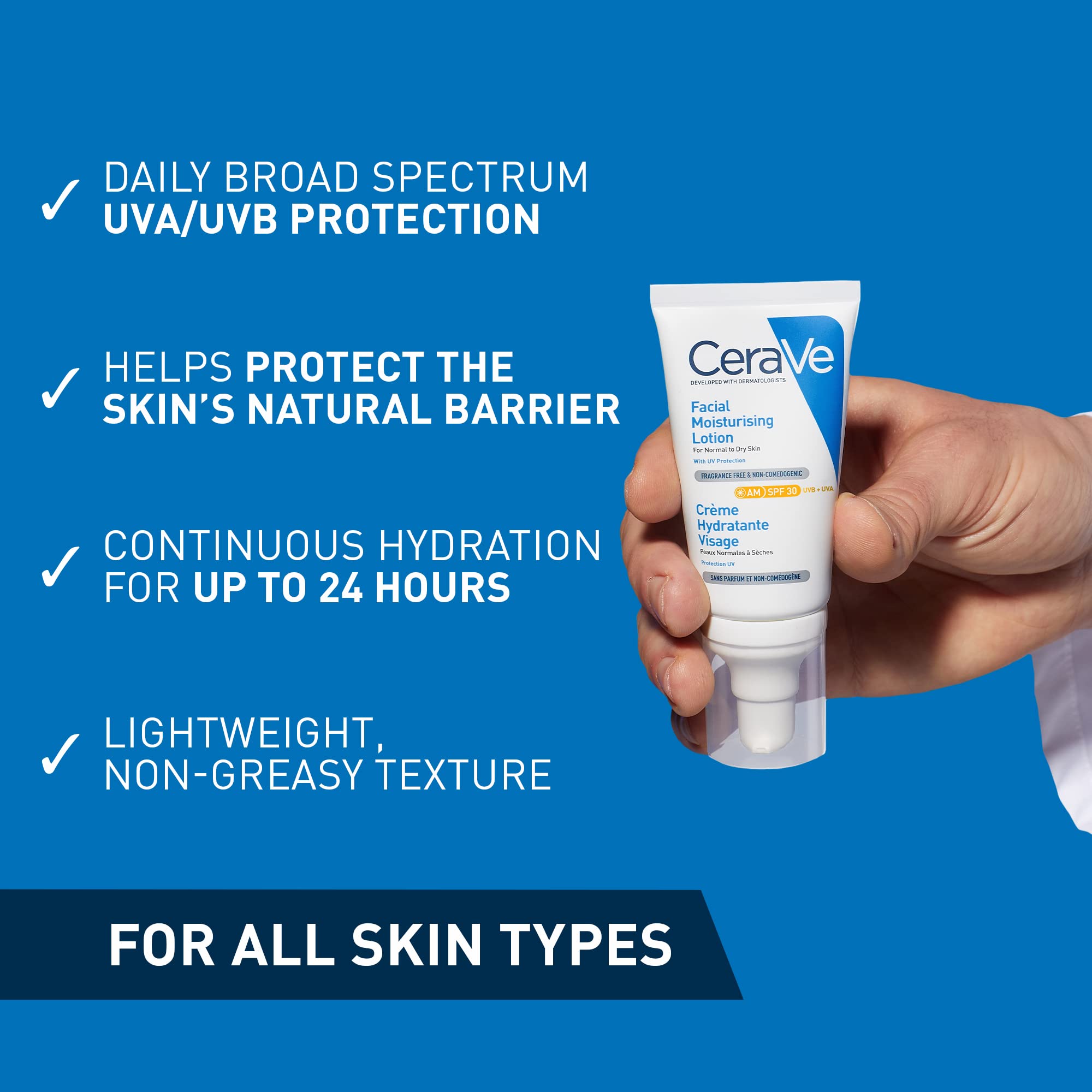 CeraVe AM Facial Moisturising Lotion SPF 50 for Normal to Dry Skin - 52ml 4
