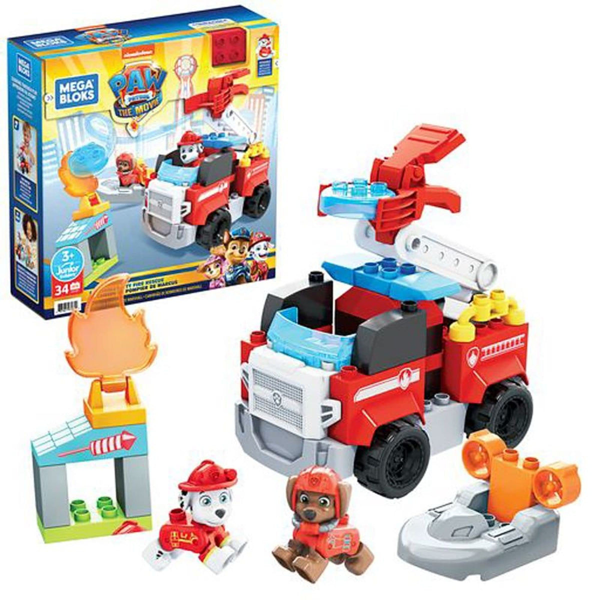Mega Bloks Paw Patrol The Movie: Marshall's City Fire Rescue Set