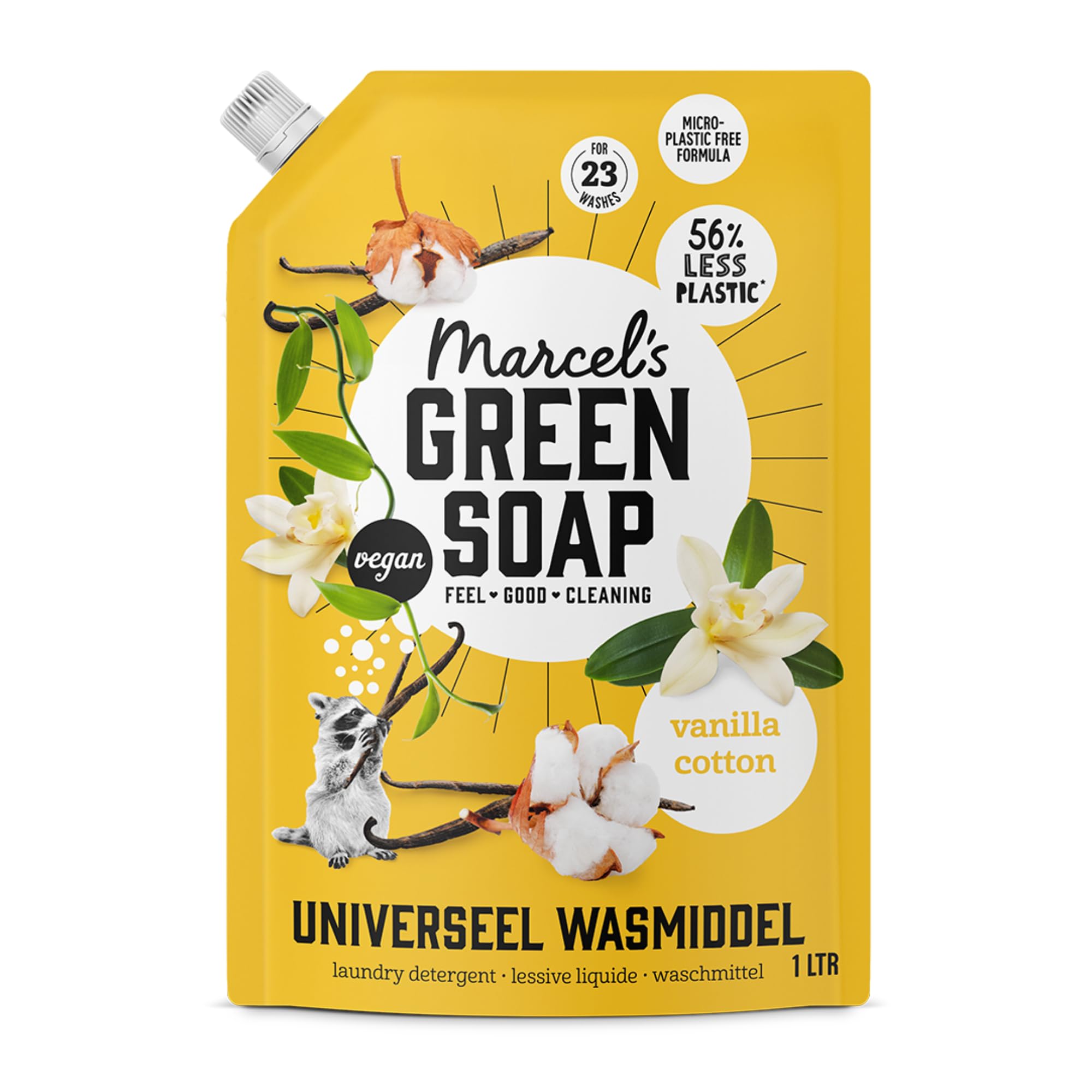 Marcel's Green Soap Universal Washing Liquid Refill - Vanilla & Cotton Scent | 1L