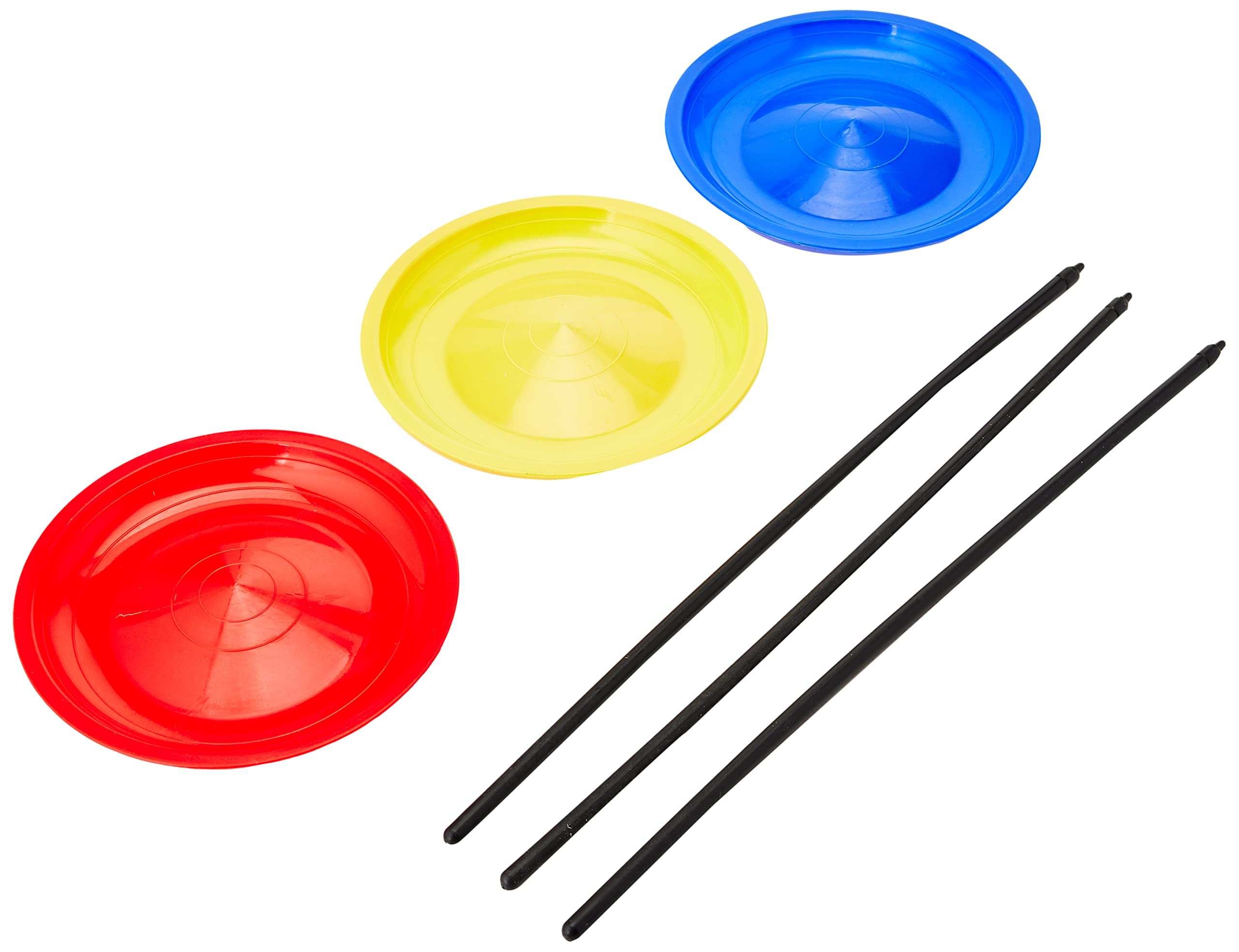 Atoz Spinning Plates Set - 3 Multicolor Plates & Sticks for Kids 3+ | Plastic 3