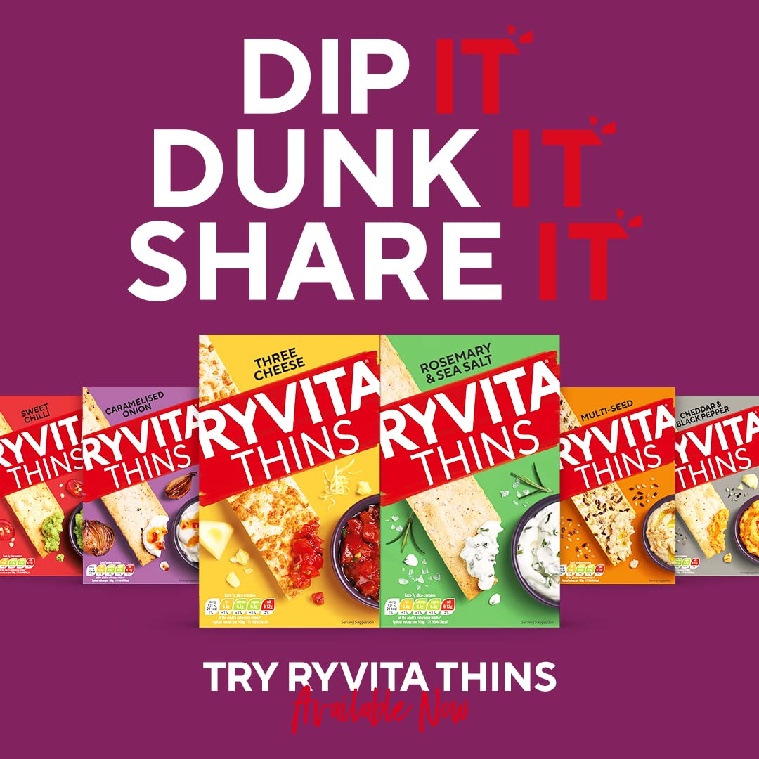 Ryvita Sweet Onion Crispbread - 8 Pack of 200g | High Fibre | Made in the UK 6