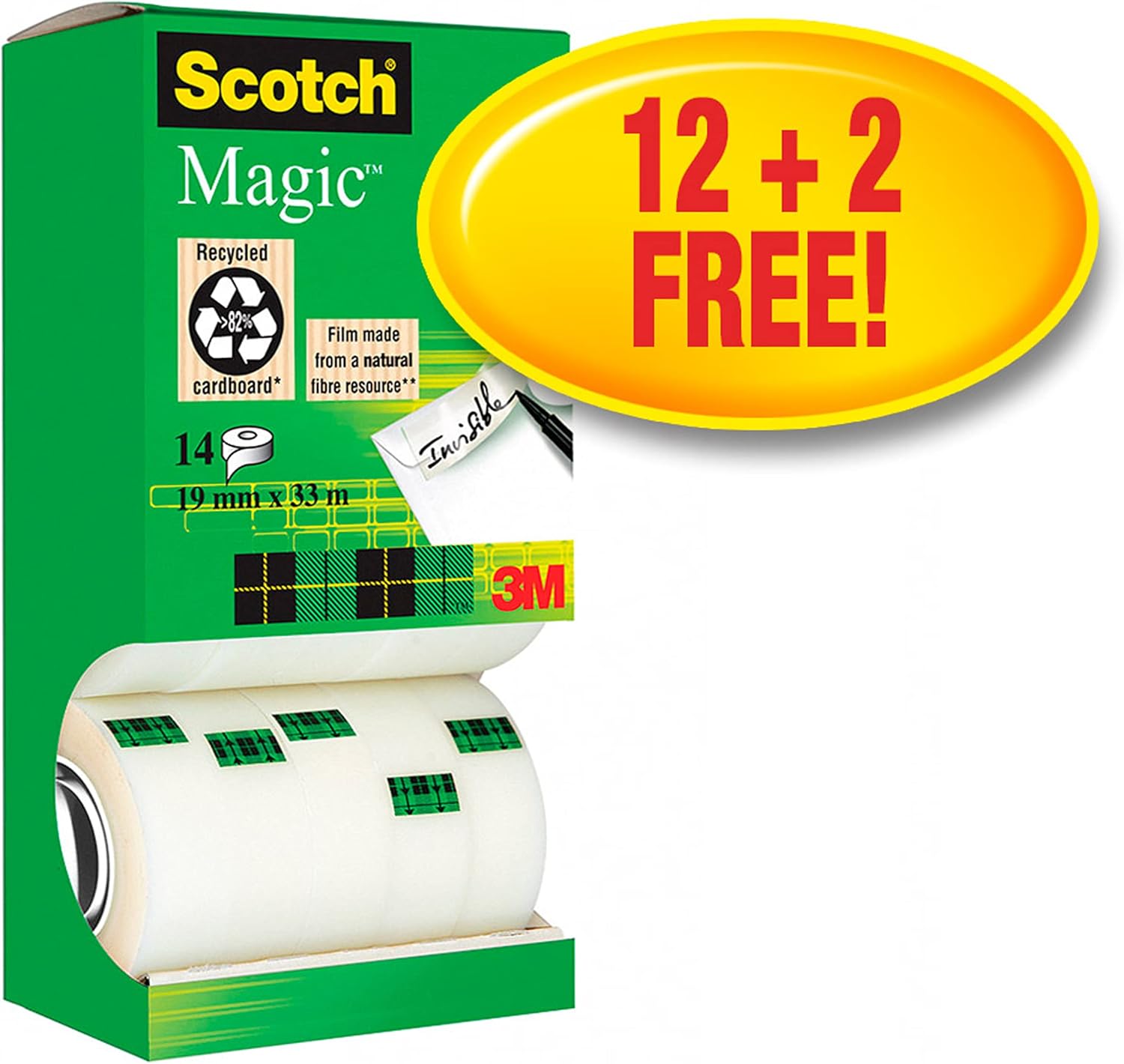 Scotch Magic Invisible Tape - 1 Roll, 19 mm x 33 m - General Purpose Sticky Tape for Document Repair, Labelling & Sealing 2