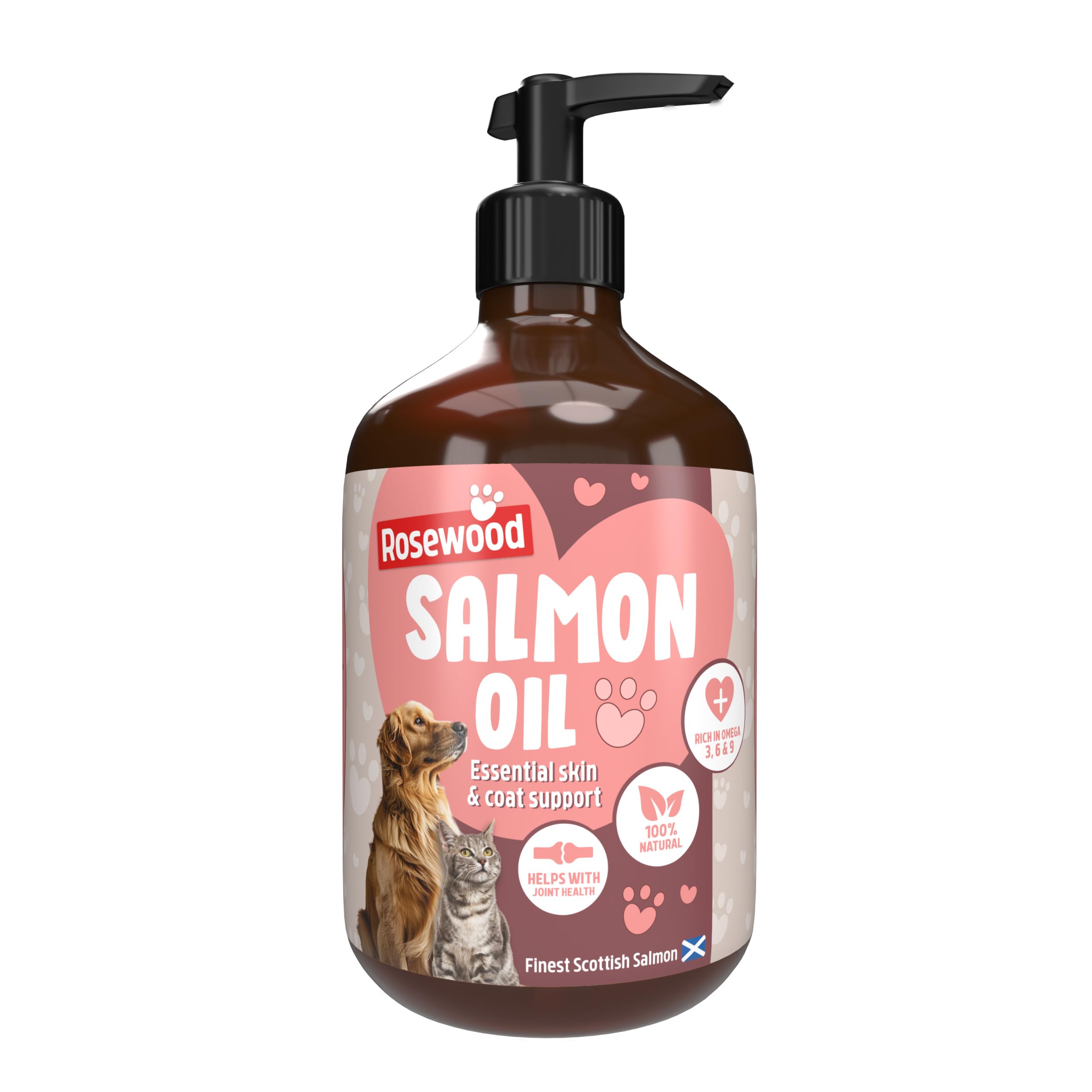 Rosewood Scottish Salmon Oil - Rich in Omega 3, 6 & 9 Fatty Acids for Healthy Skin & Coat | 500ml