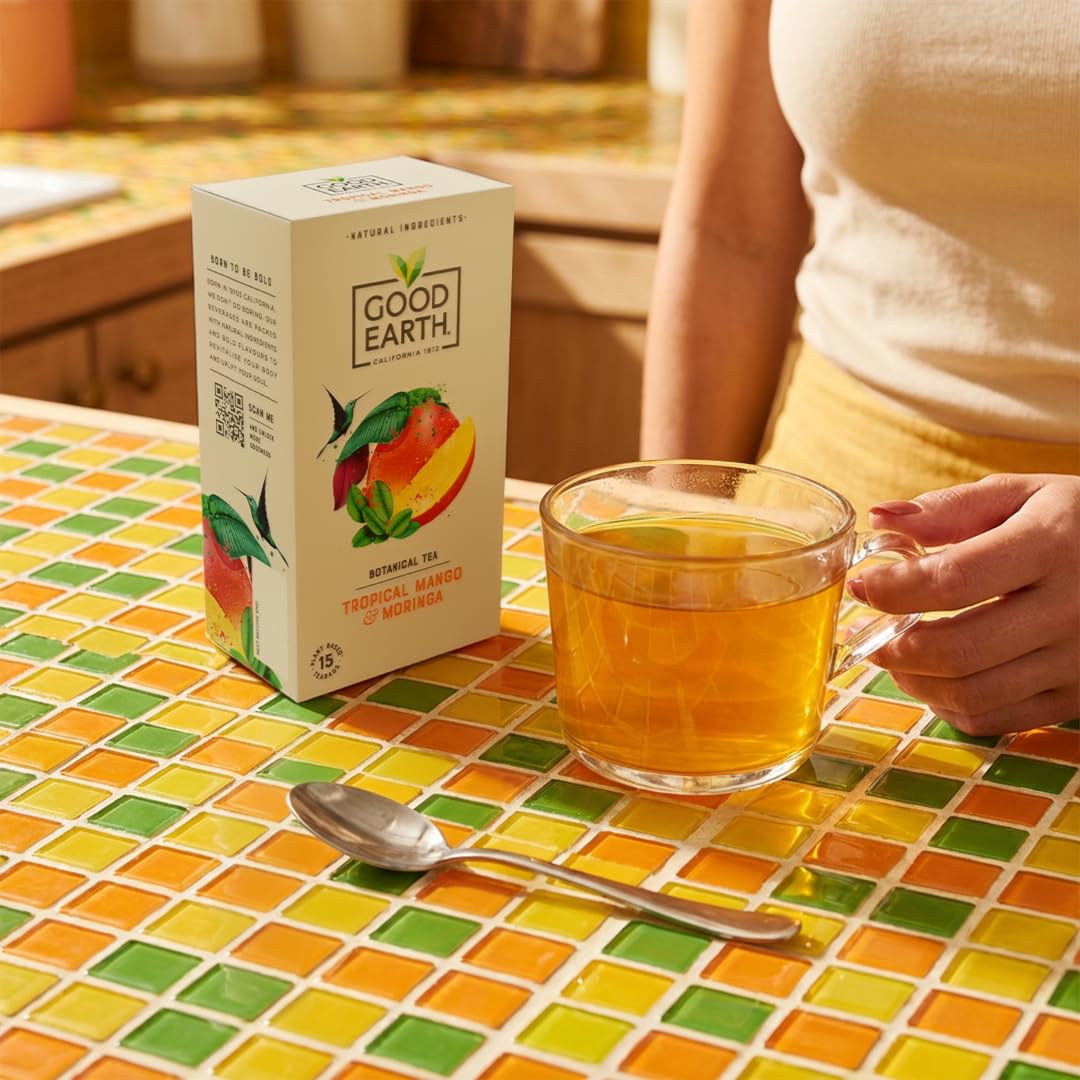 Good Earth Tea Co. Tropical Mango & Moringa Herbal Tea Bags - 15 Count, 42g 3