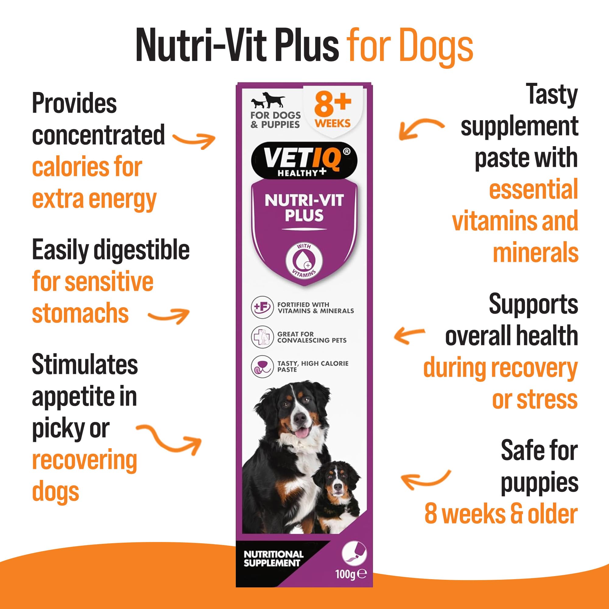 VETIQ Nutri-Vit Plus Vitamin Supplement Paste for Dogs & Puppies | 100g | Appetite Stimulant