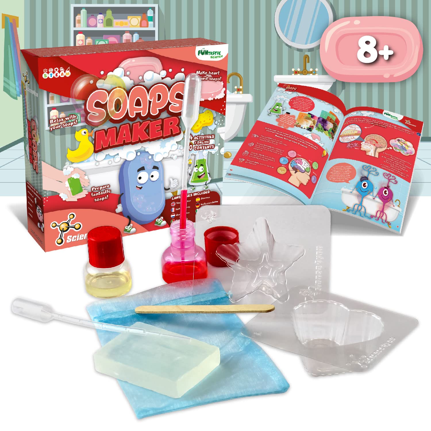 Science4you Soap Making Kit for Kids - 8 Experiments | Ages 8+ | STEAM Toy