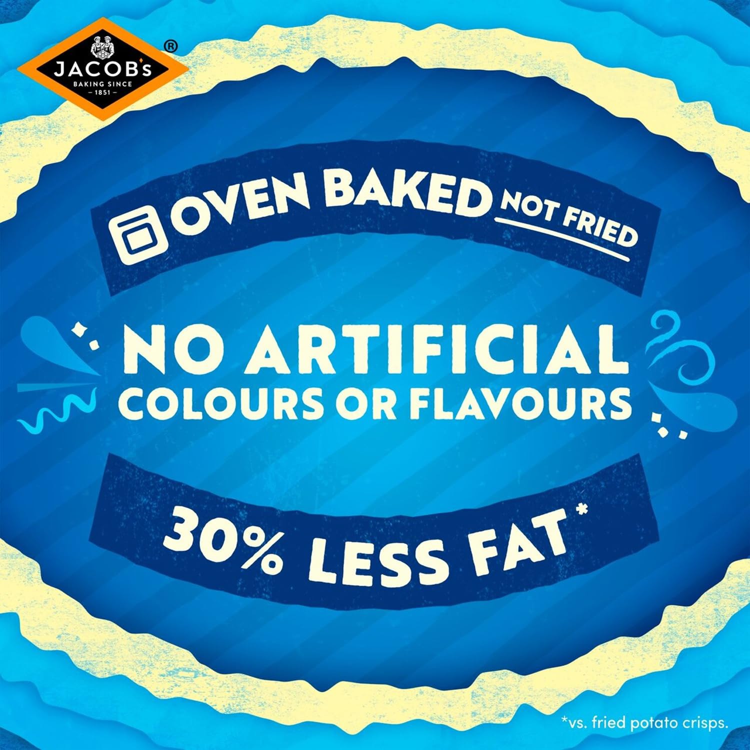 Jacob's Crinklys Salt & Vinegar Baked Snacks Share Bag, 150g