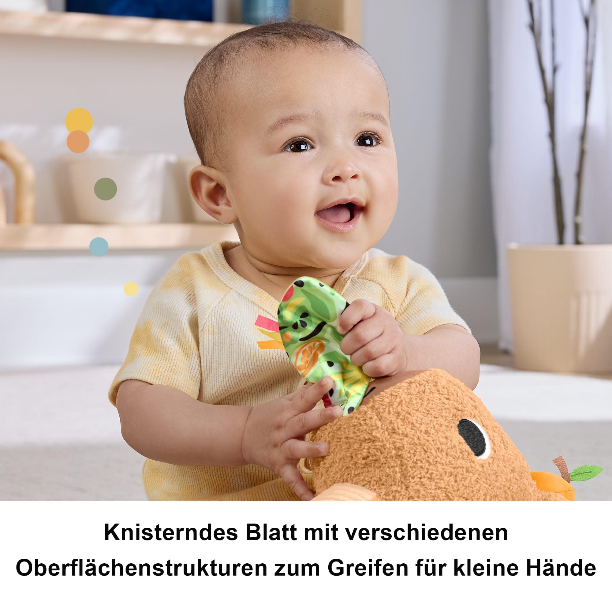 Fisher-Price Snuggly Snacky Capybara Plush - Sensory Baby Toy for 3+ Months 3