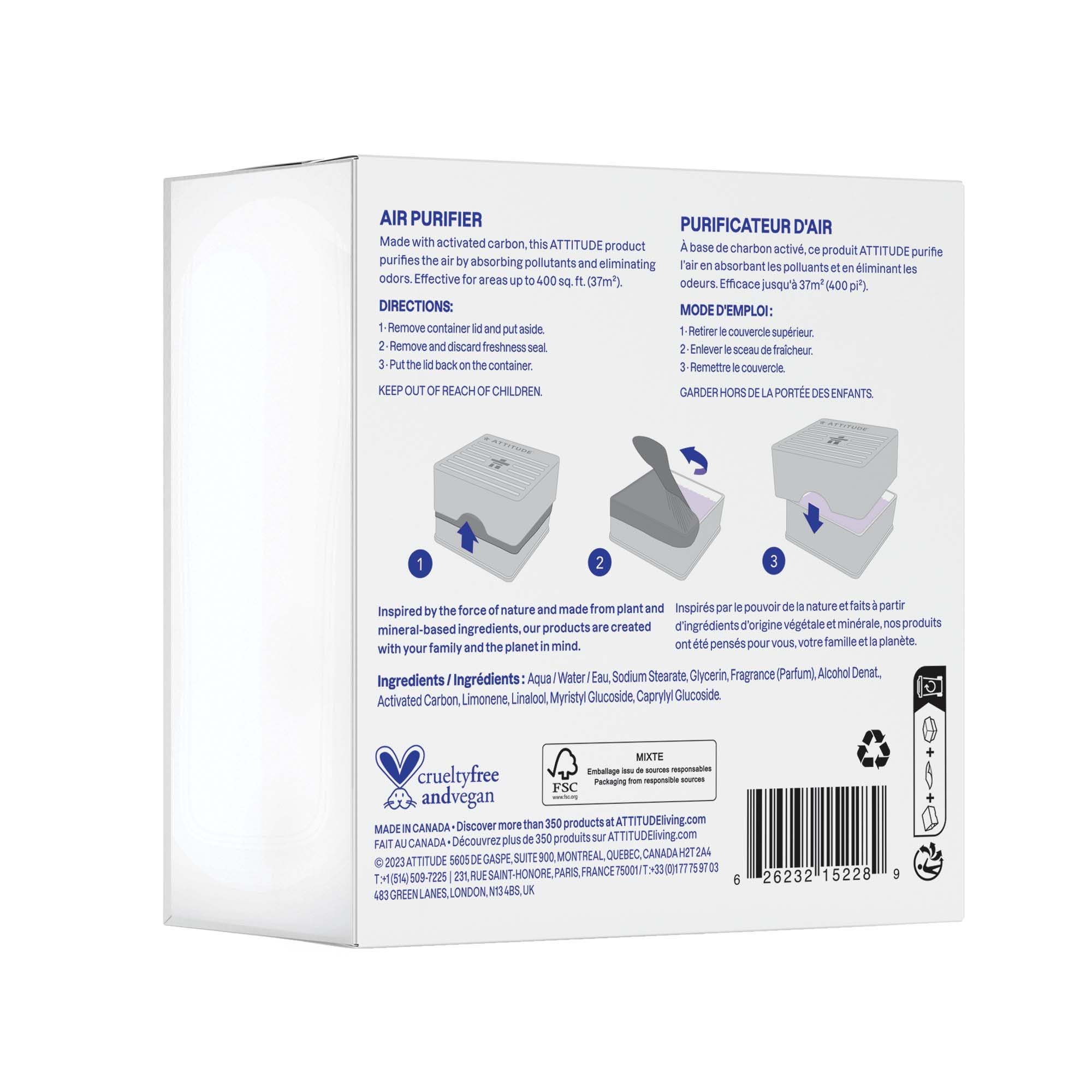 ATTITUDE Odor Eliminator with Activated Carbon | Lavender & Eucalyptus Scent | Vegan & Cruelty-Free 8