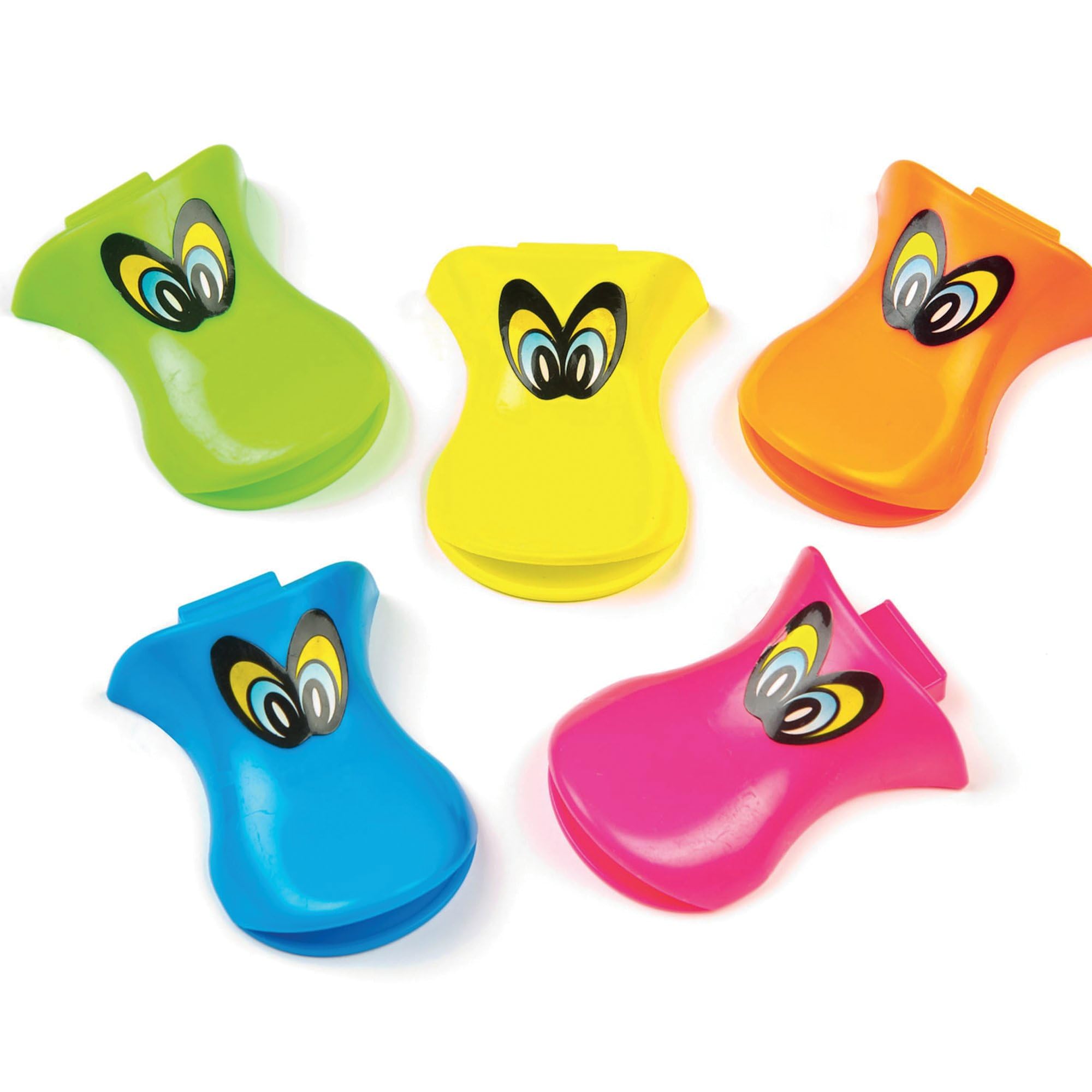 Baker Ross Duck Whistles (Pack of 12) - Assorted Colors, 7cm Plastic Noisemakers for Kids