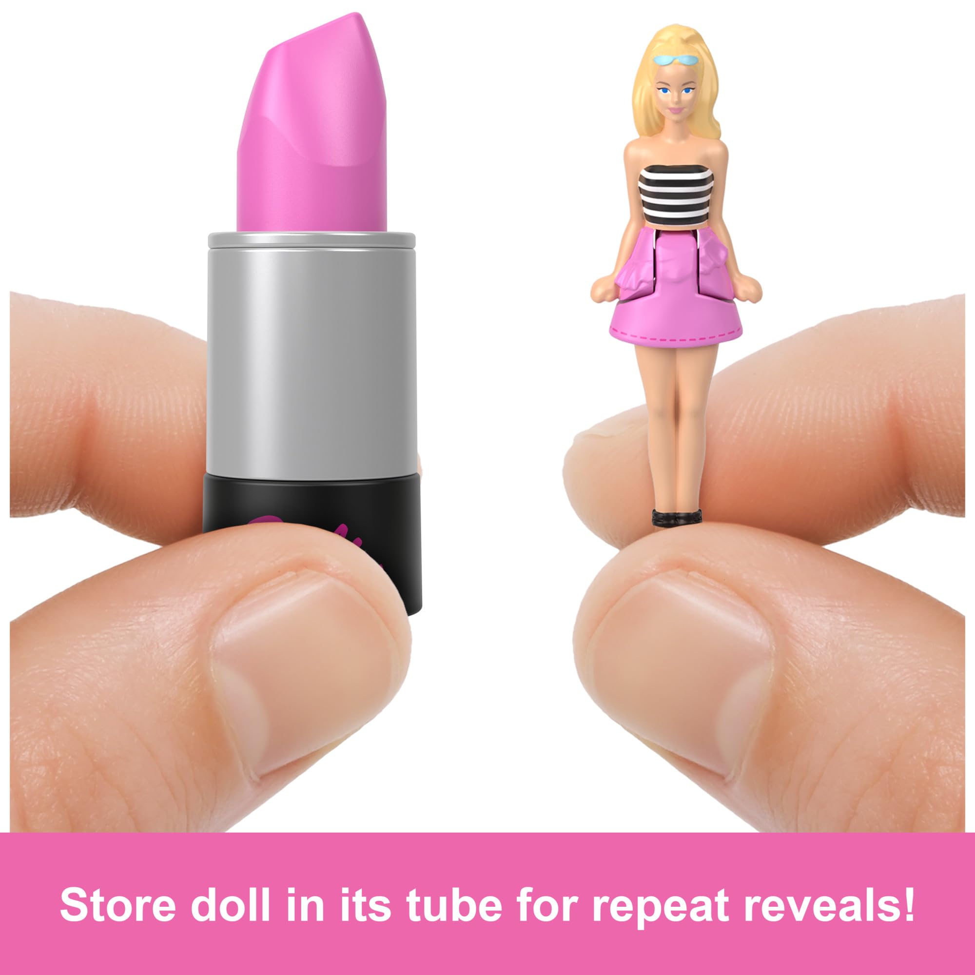 Mini BarbieLand 5-Pack Fashionistas Dolls - 1.5-Inch Collectible Dolls with Lipstick Tube Reveal, Ages 4+ 5