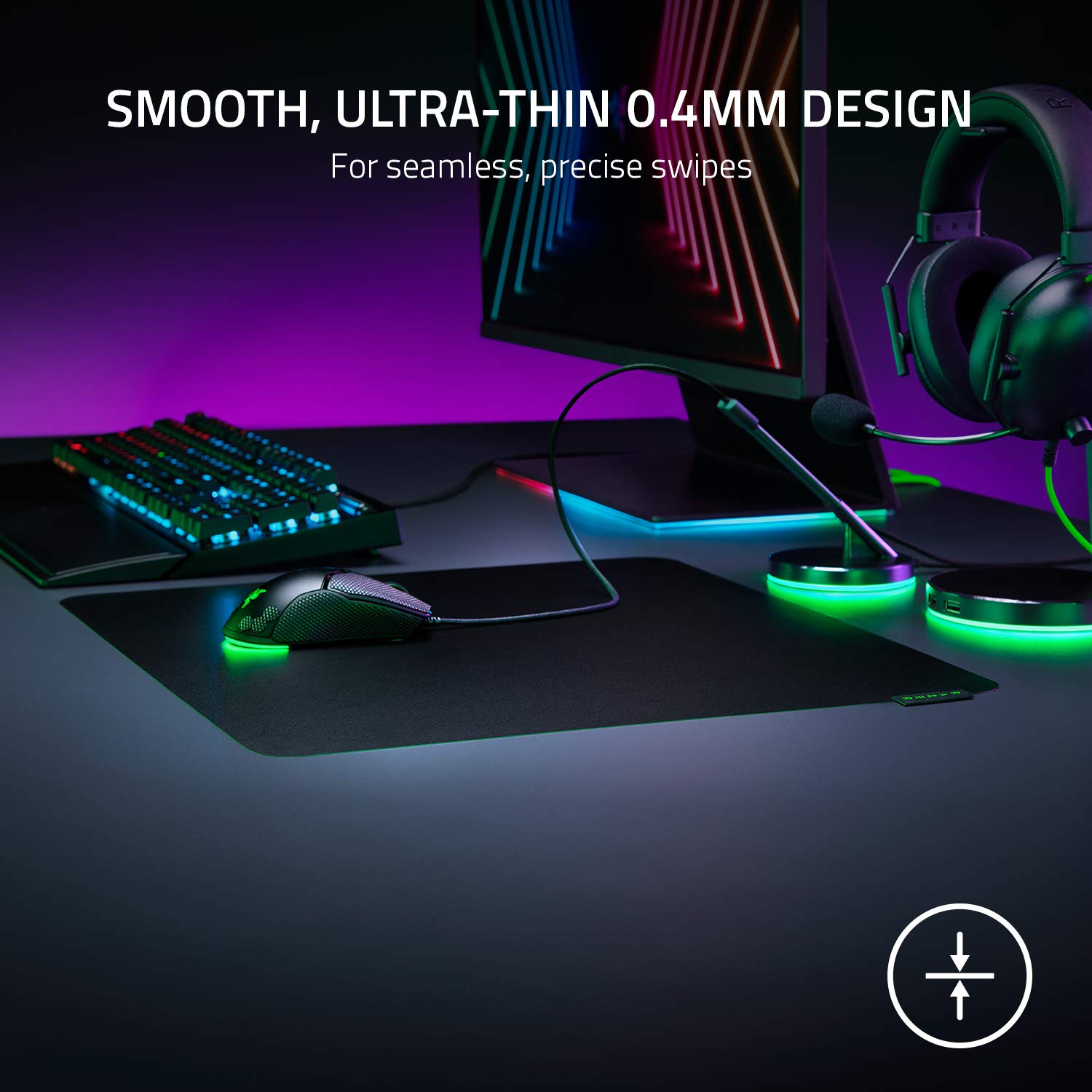 Razer Sphex V3 - Ultra-Thin Gaming Mouse Mat (Large, 0.4mm, Black, Polycarbonate, Adhesive Base) 8