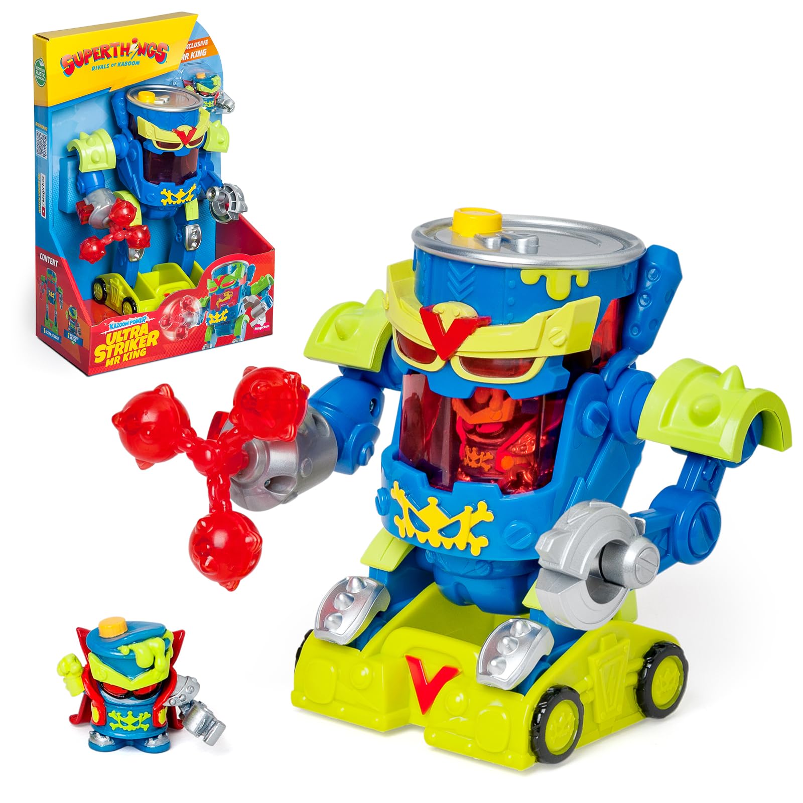 SUPERTHINGS RIVALS OF KABOOM Ultra Striker Mr. King Robot Playset | Exclusive Figure | 3+ Years