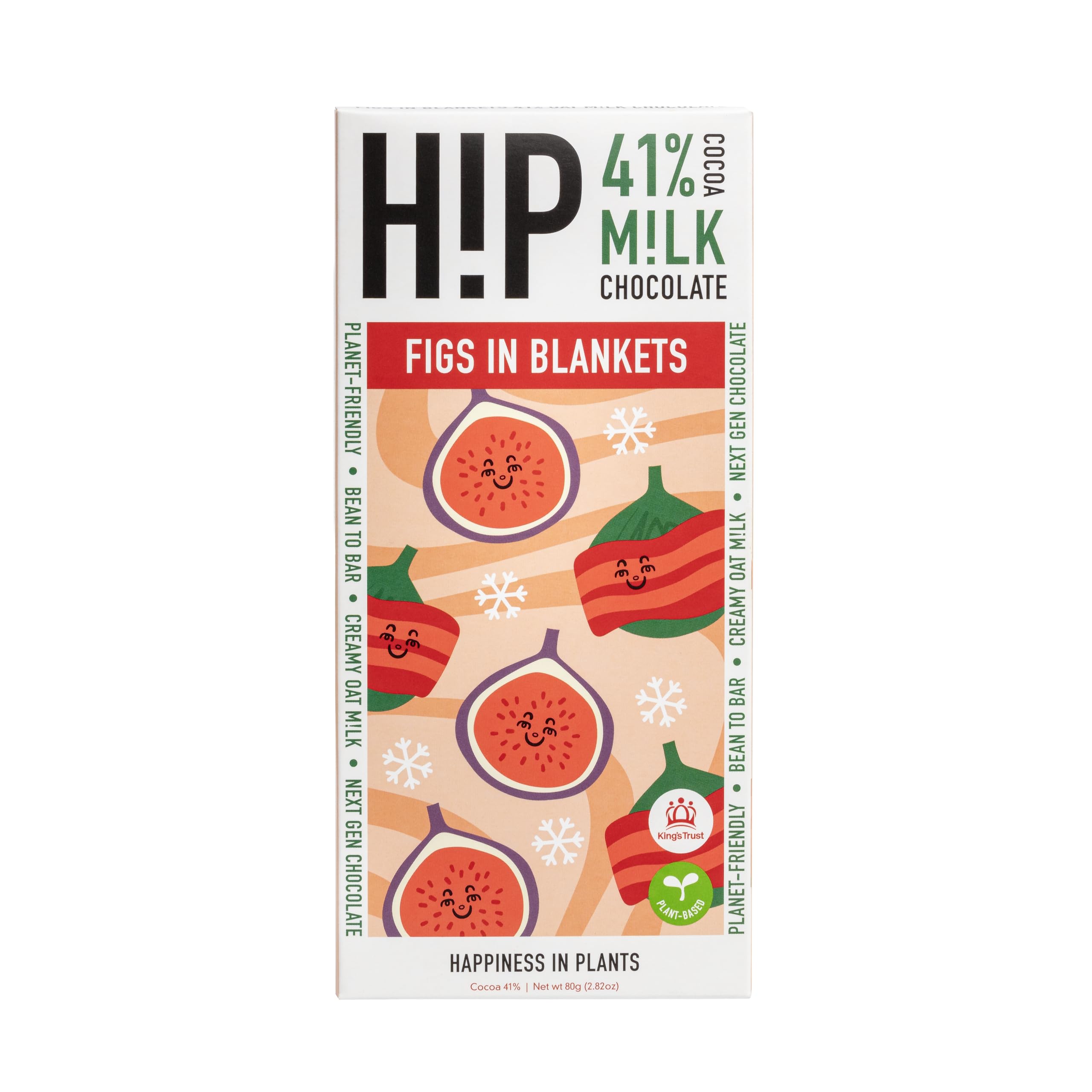 H!P Chocolate Figs in Blankets Limited Edition Oat Milk Chocolate Bar 41%