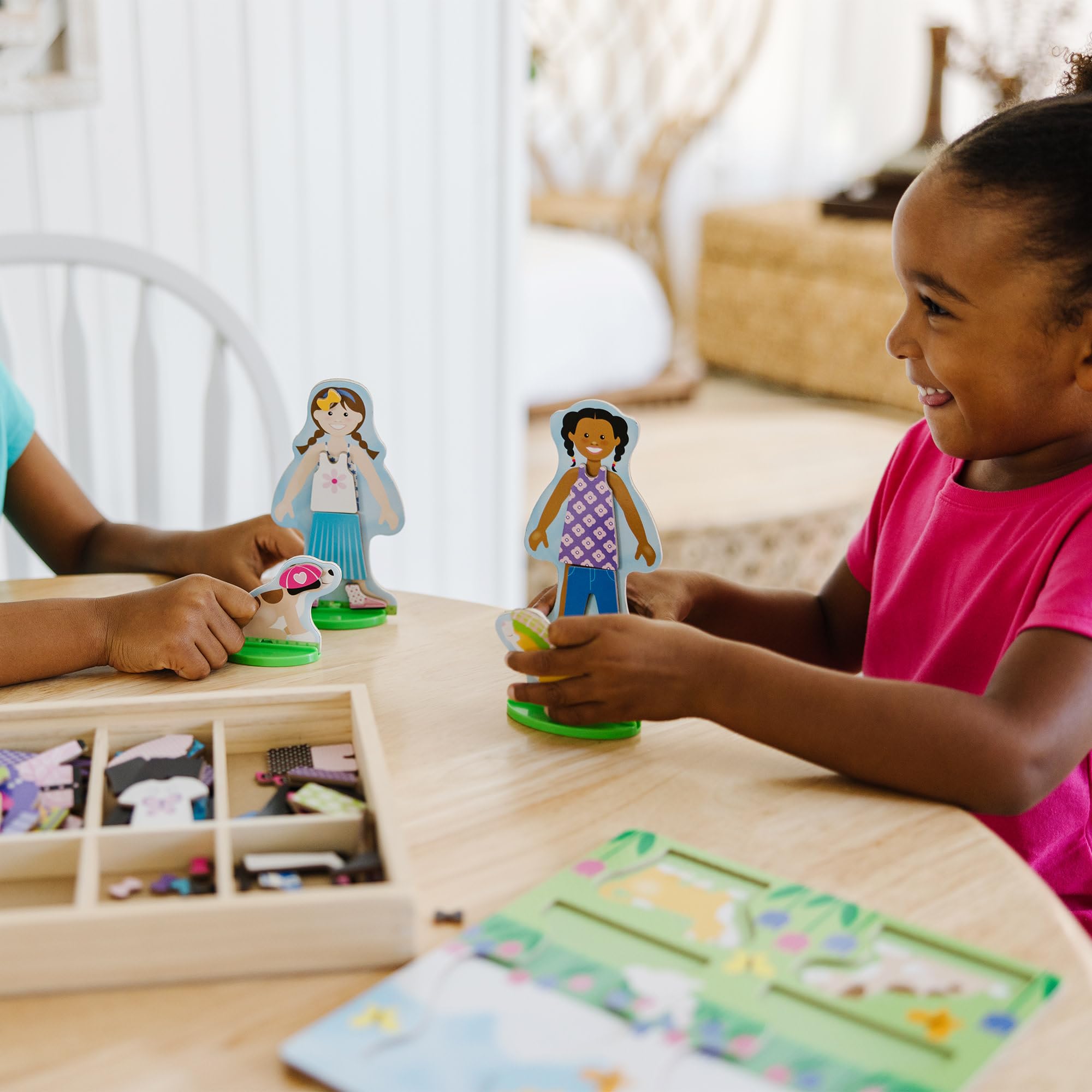 Melissa & Doug Best Friends Magnetic Dress-Up Doll Set - 78-Piece Wooden Playset for Kids Age 3+ 10