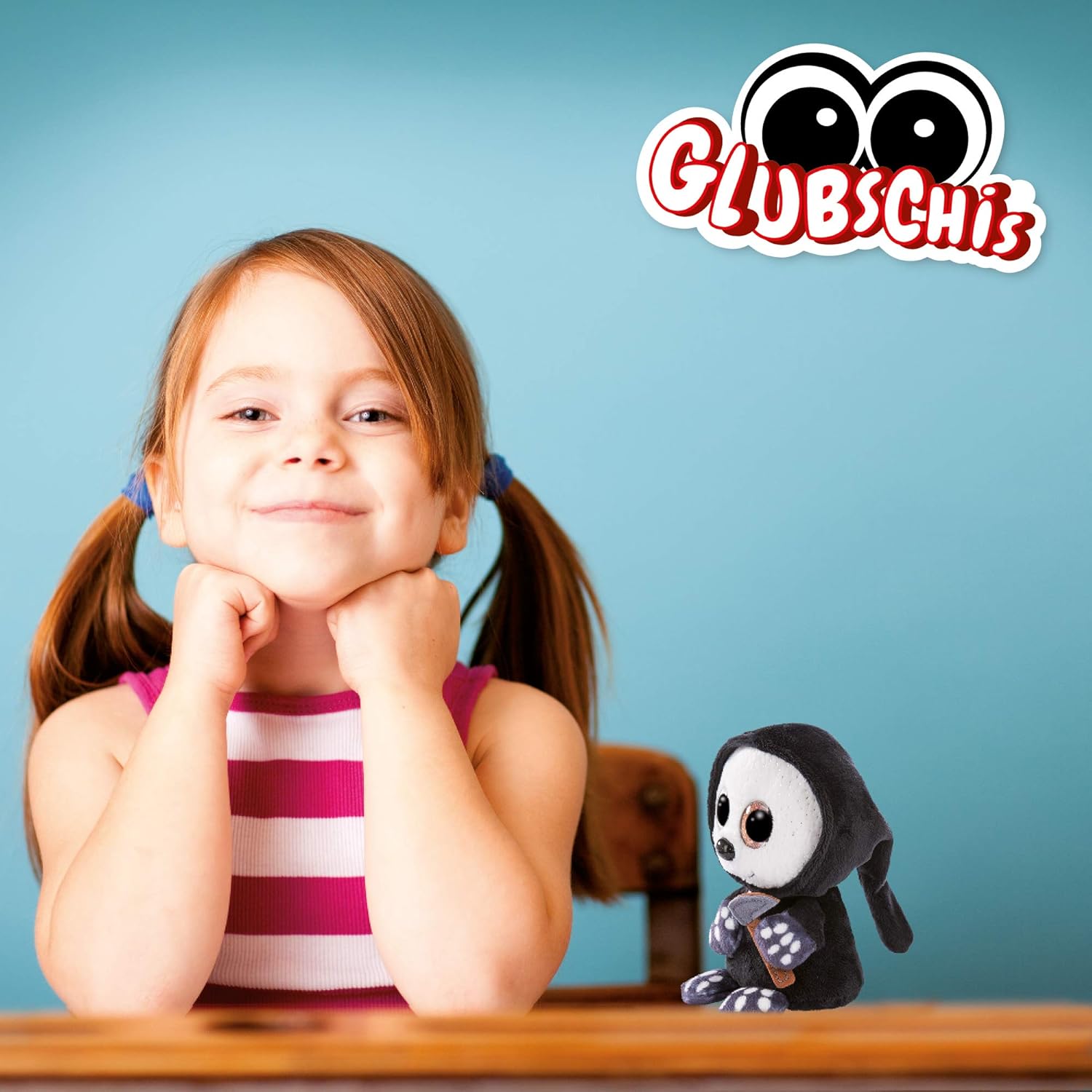 Nici Glubschis Cuddly Soft Toy - Grim Reaper Sanito Halloween Plush, Black