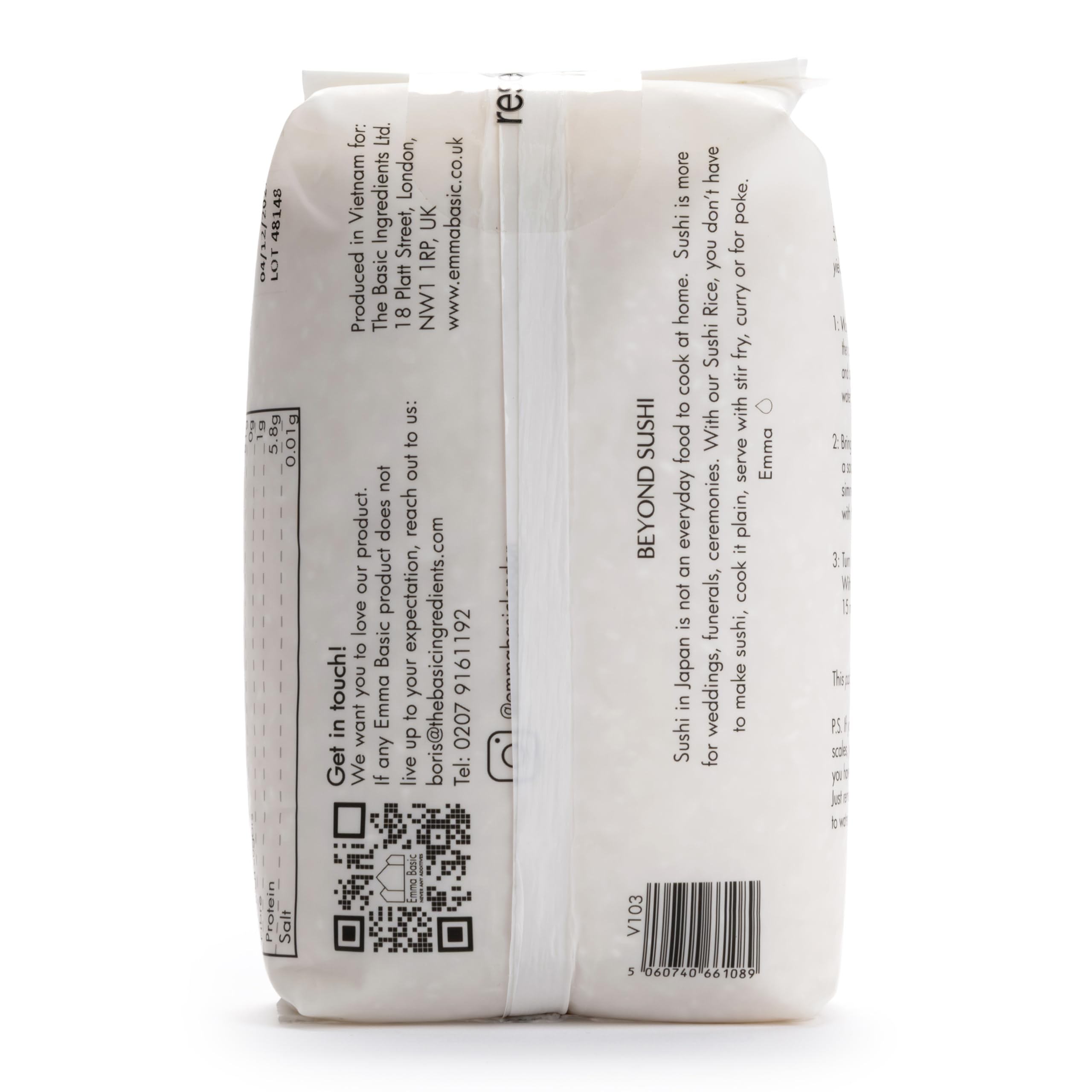 Emma Basic Koshi Haruki Sushi Rice - Superior Grade Japonica | 500g Bag | Gluten Free 2