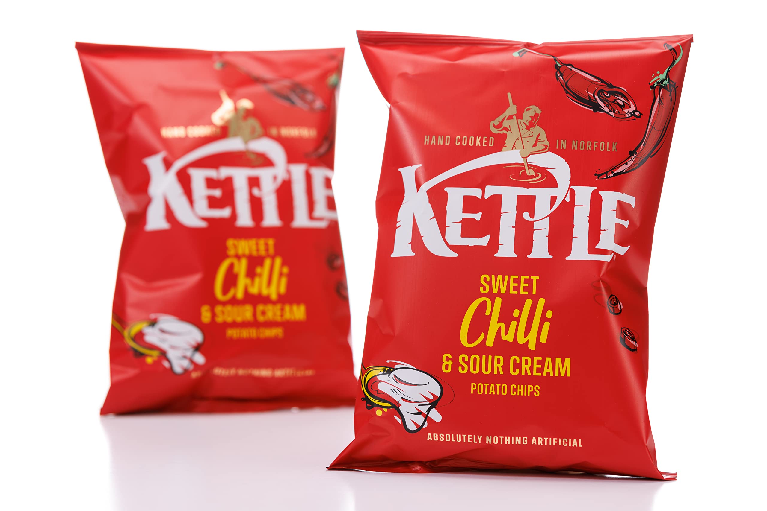 Kettle Chips Sweet Chilli and Sour Cream Potato Chips - 130g Single Bag | Vegetarian