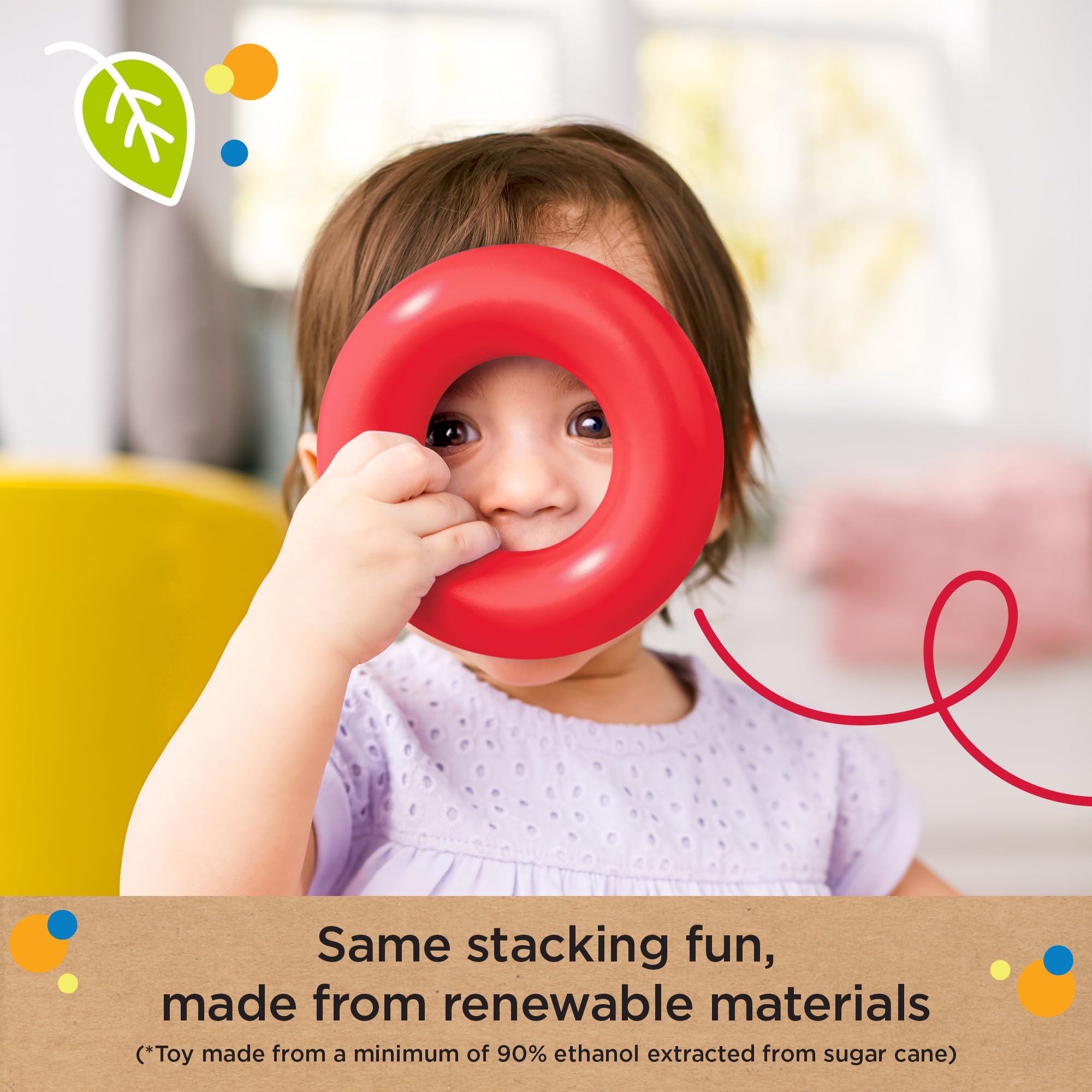 Fisher-Price Eco Rock-a-Stack Stacking Toy | 5 Rings | Ages 6 Months+ 6