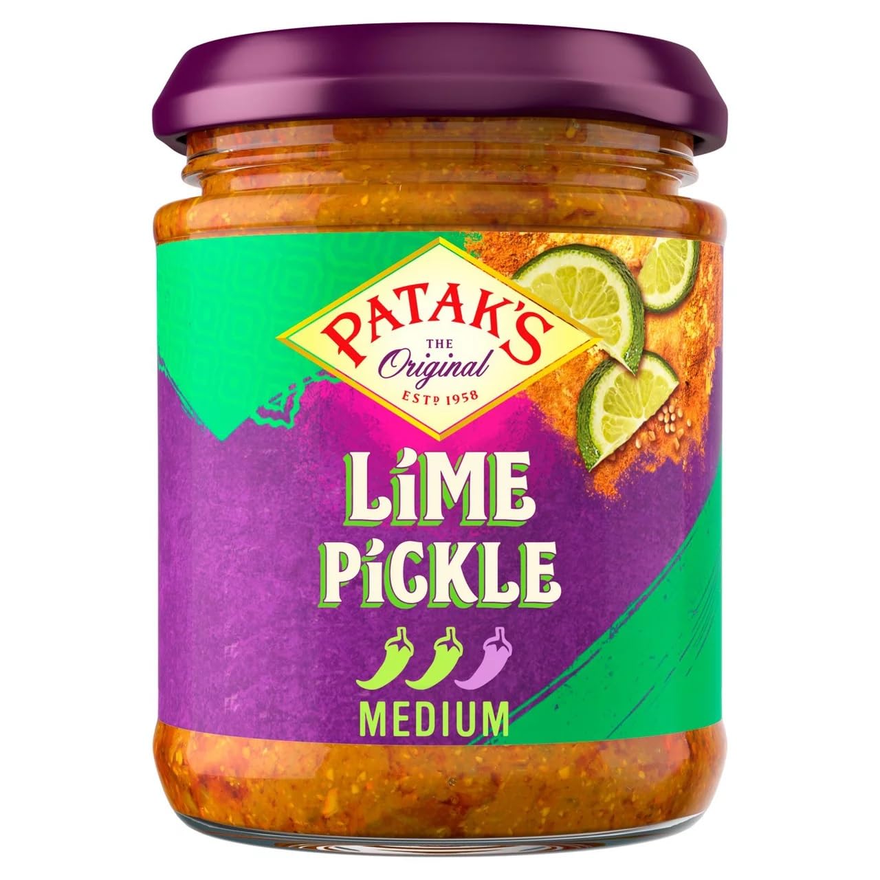 Patak's Lime Pickle - Medium Heat Indian Relish | 283g Jar 1