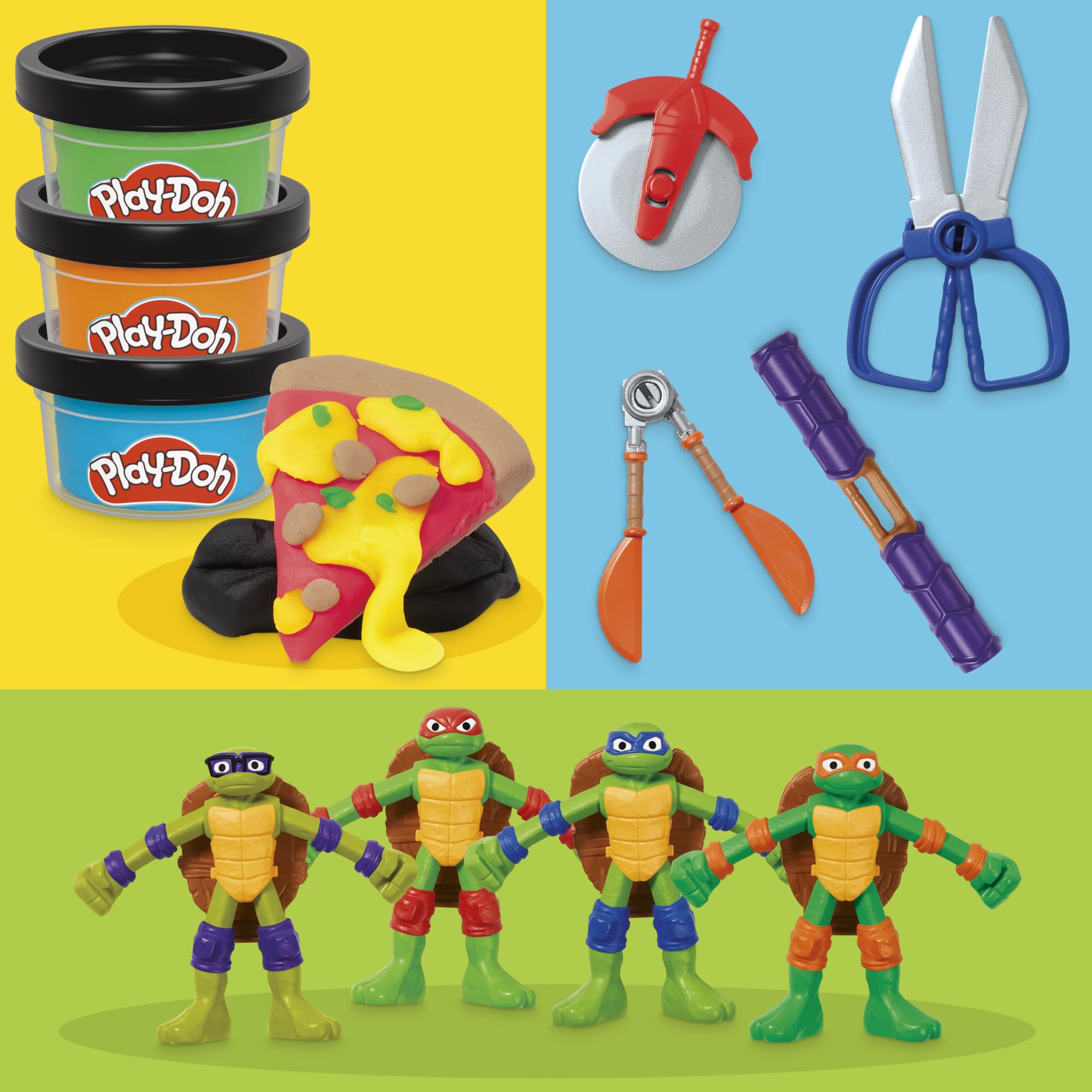 Play-Doh Teenage Mutant Ninja Turtles Cowabunga Creations Playset with 8 Colors 3