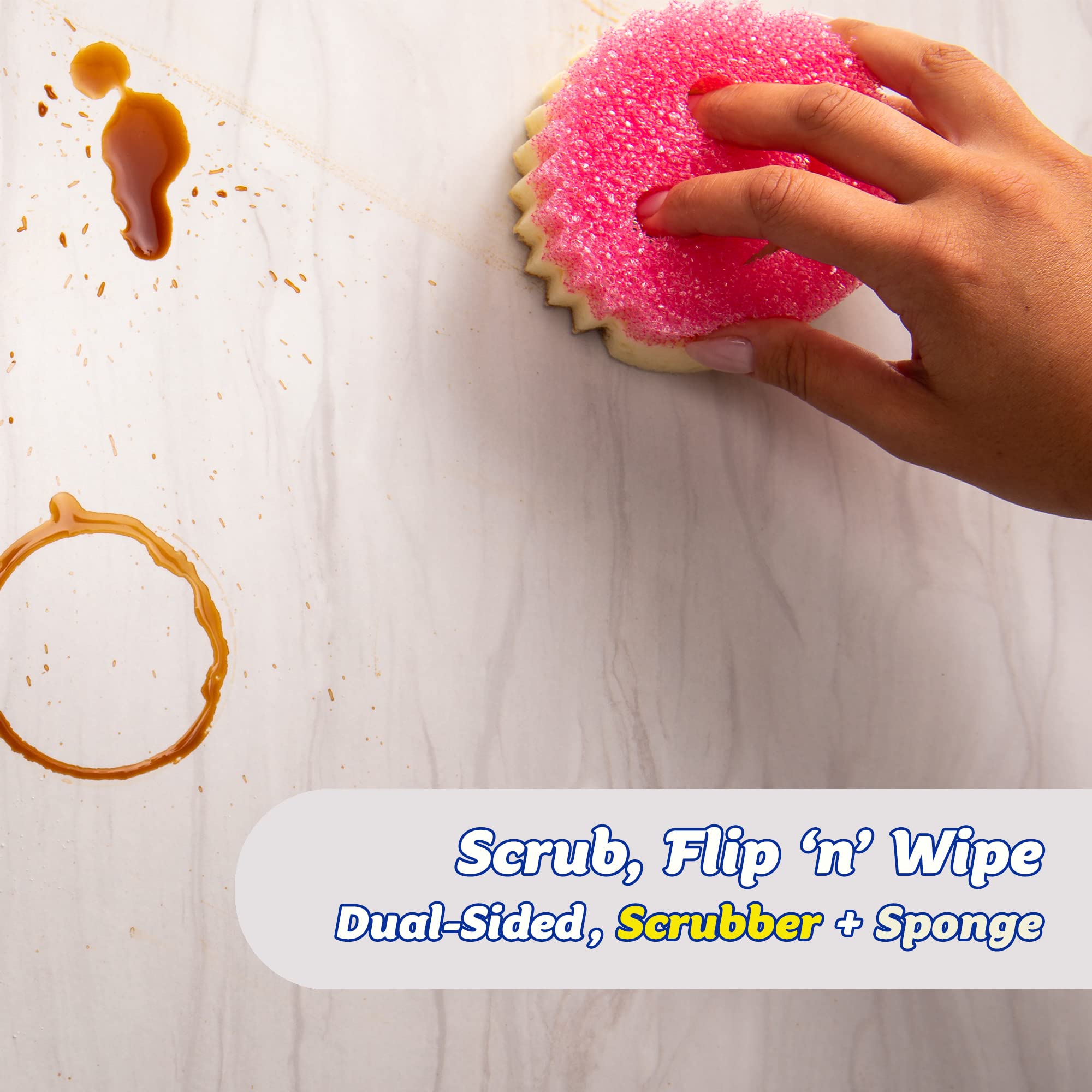 Scrub Daddy Scrub Mommy Dual-Sided Non-Scratch Cleaning Sponges | 2 Pack Assorted Pink/Violet