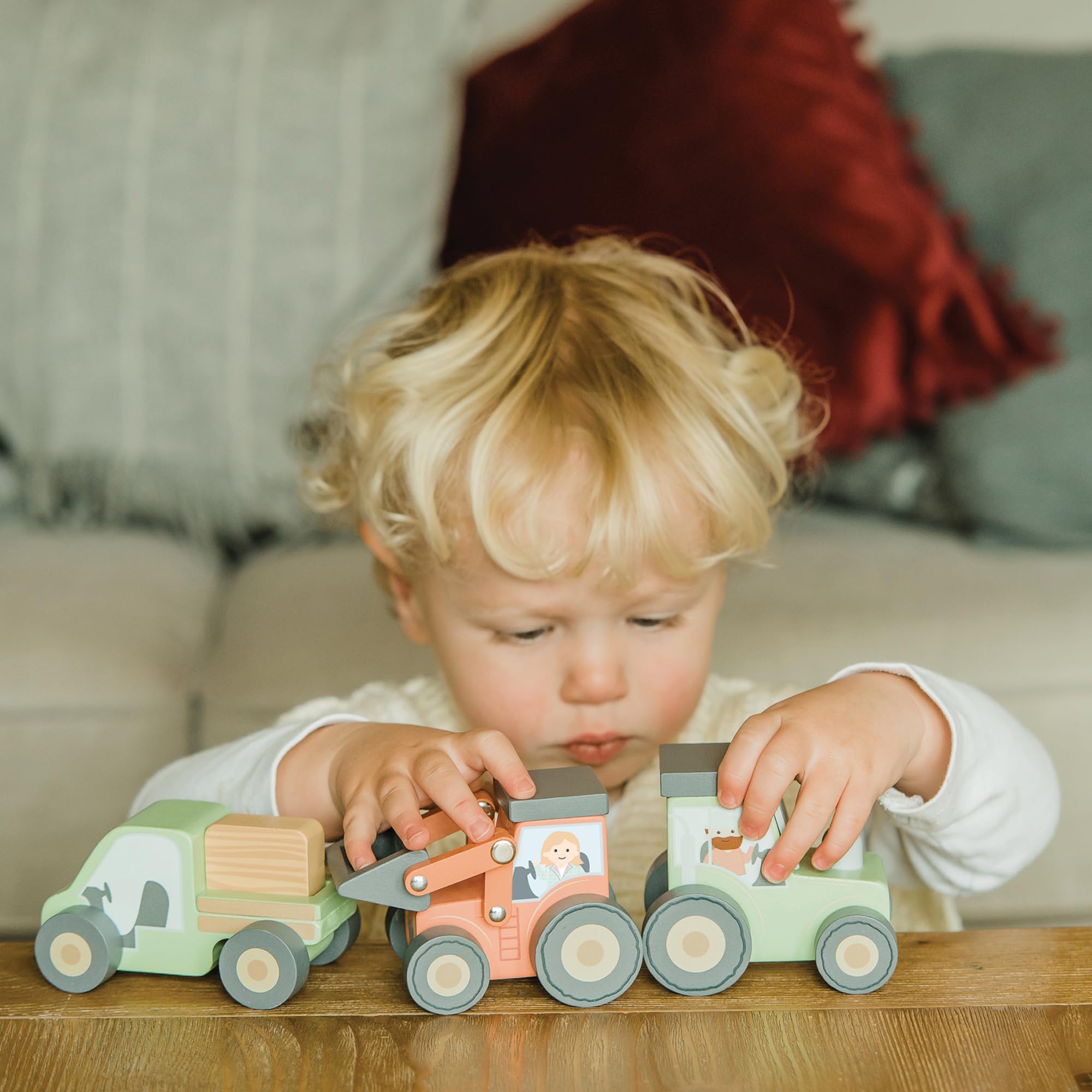 Orange Tree Toys Wooden Tractor - Educational Motor Skills Toy | Suitable from 12 Months | FSC Certified Wood 6