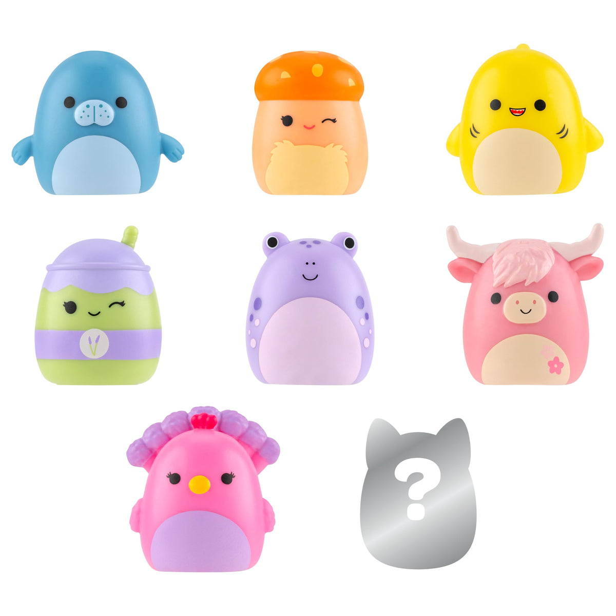 Squish-a-longs Mini-Squish 8-Pack - Wave 4, Style 2, 1-Inch Collectibles