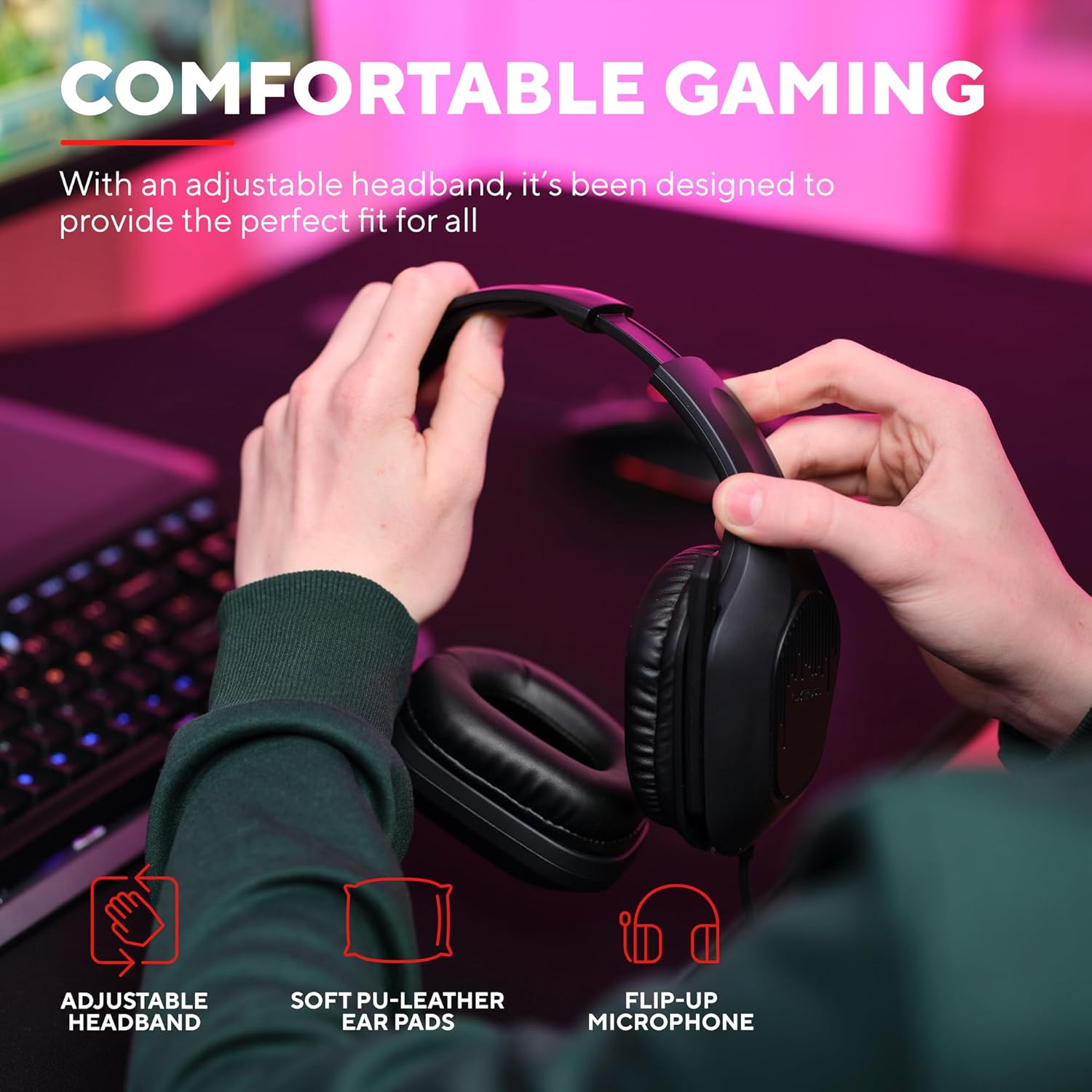 Trust GXT 415 Zirox Lightweight Gaming Headset with 50mm Drivers for PC, PS4, PS5, Xbox, Switch 7