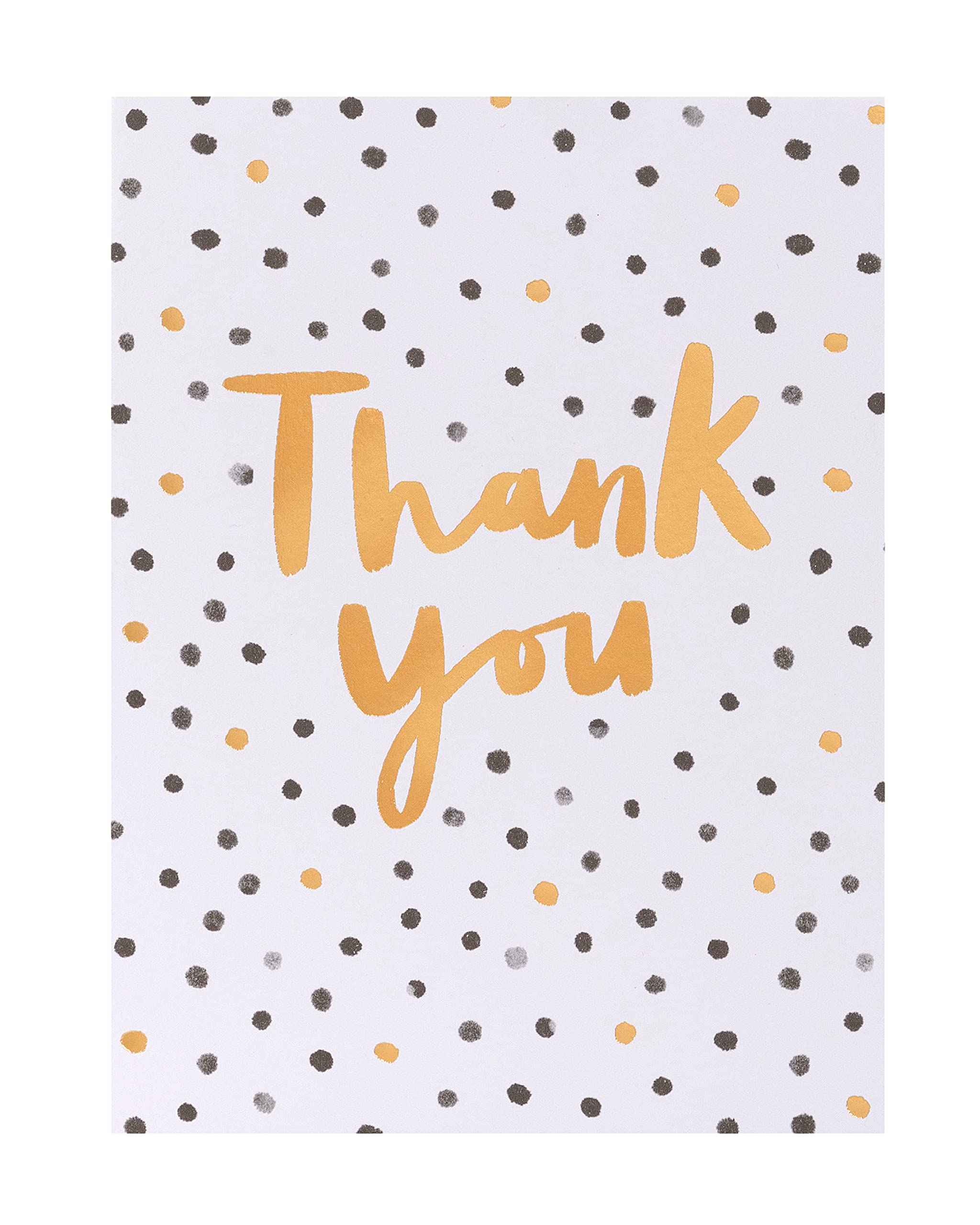 UK Greetings Thank You Cards - 10 Count, Black & Gold Spot Design | FSC Certified 4