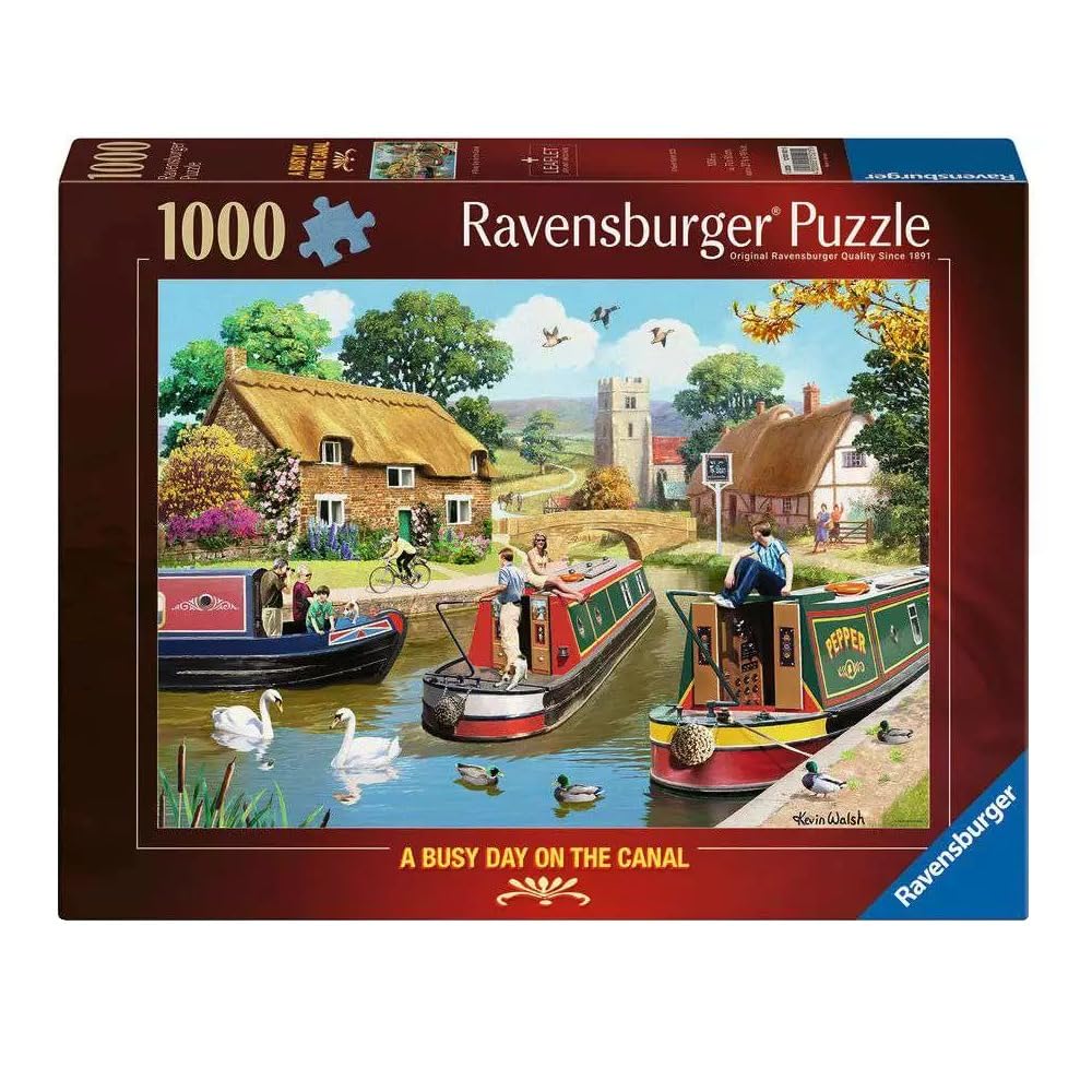 Ravensburger A Busy Day on the Canal 1000 Piece Jigsaw Puzzle for Adults and Kids 10 Years Up