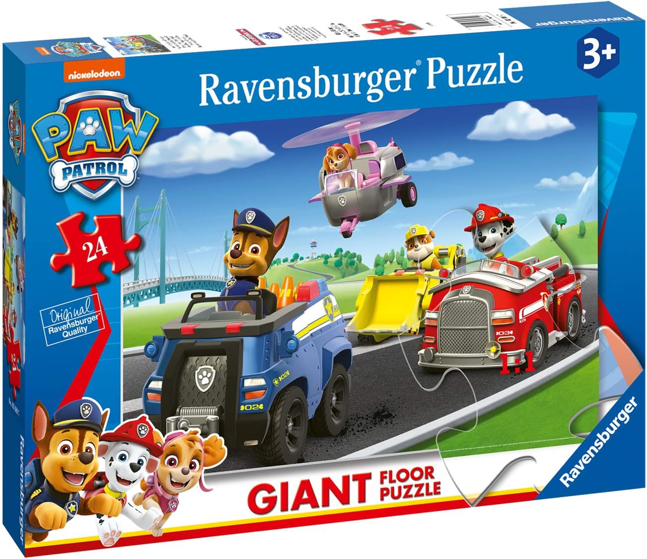 Ravensburger Paw Patrol Shaped Giant Floor Puzzle - 24-Piece Jigsaw for Kids 3 Years and Up