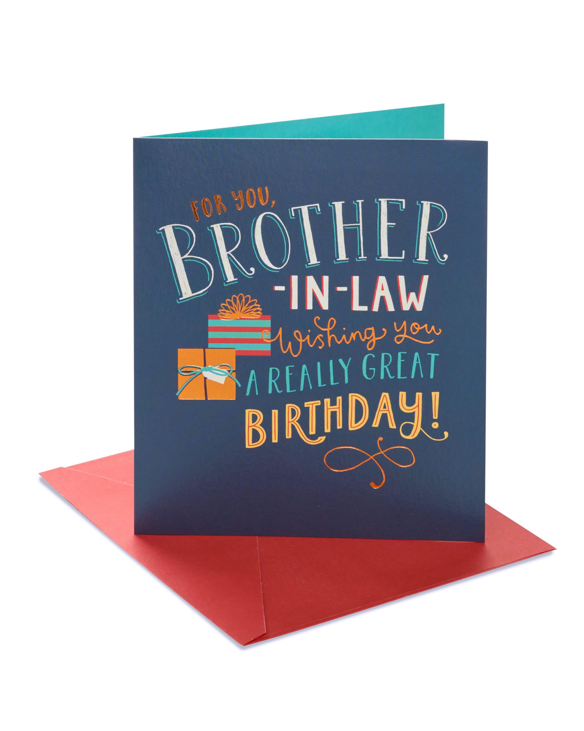 UK Greetings Birthday Card for Brother-in-Law with Gold Foil Finish | 165 x 190 mm 1