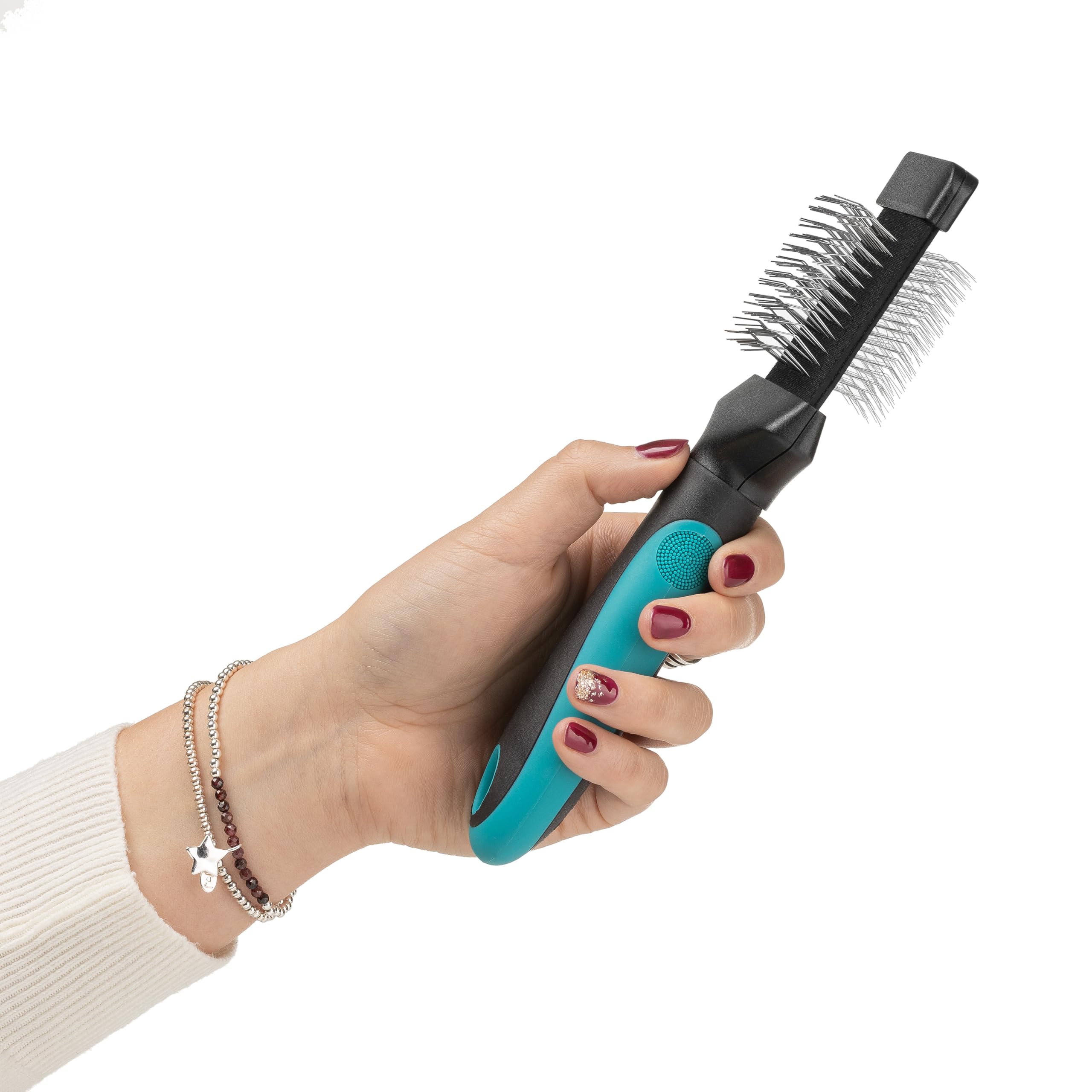 Mikki Pro Slicker Brush - Detangle, Smooth, Remove Undercoat | Double-Sided | Ergonomic Handle