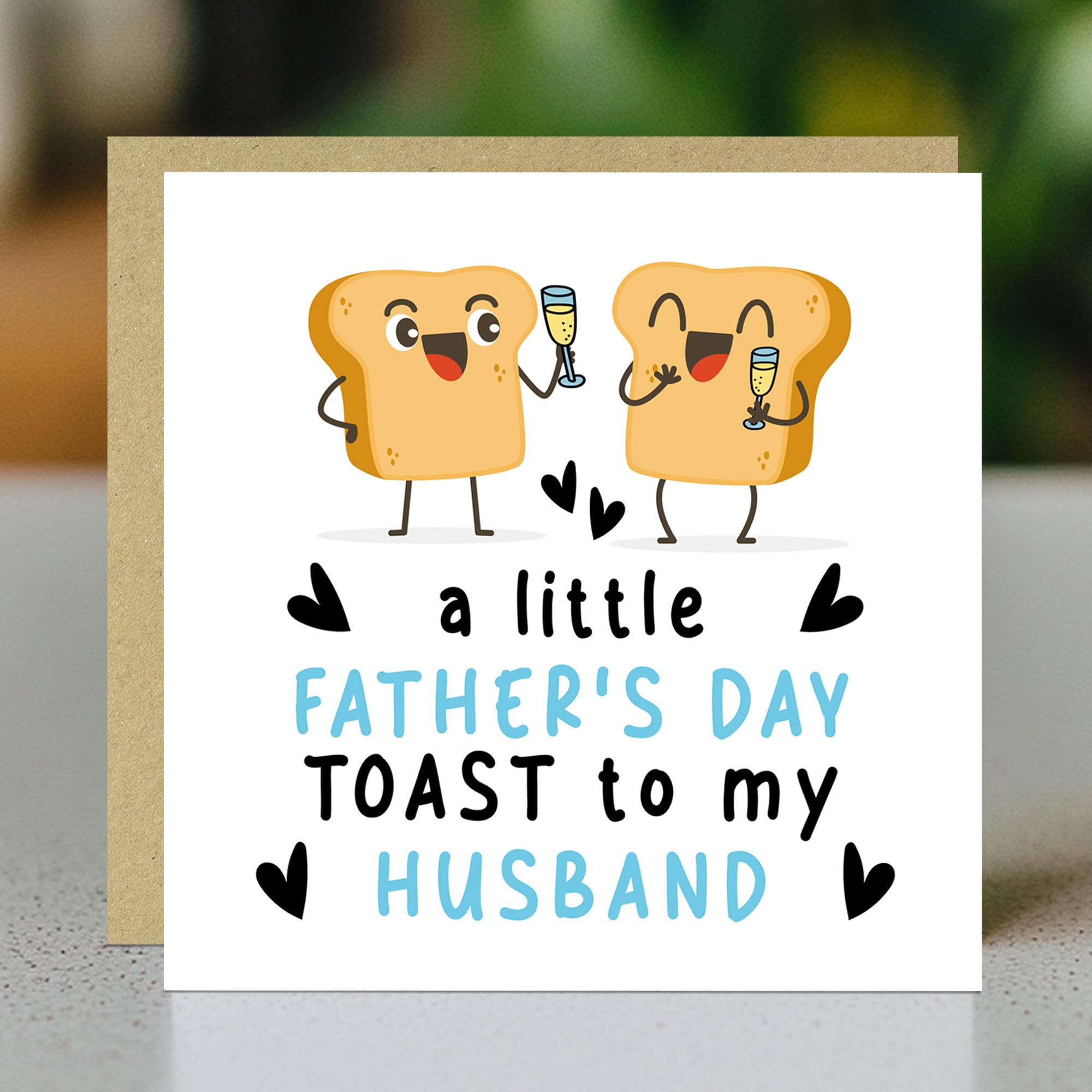 RED OCEAN Fathers Day Card For Husband - Handmade Square Card | 350gsm Matte Card | Includes Brown Craft Envelope 7