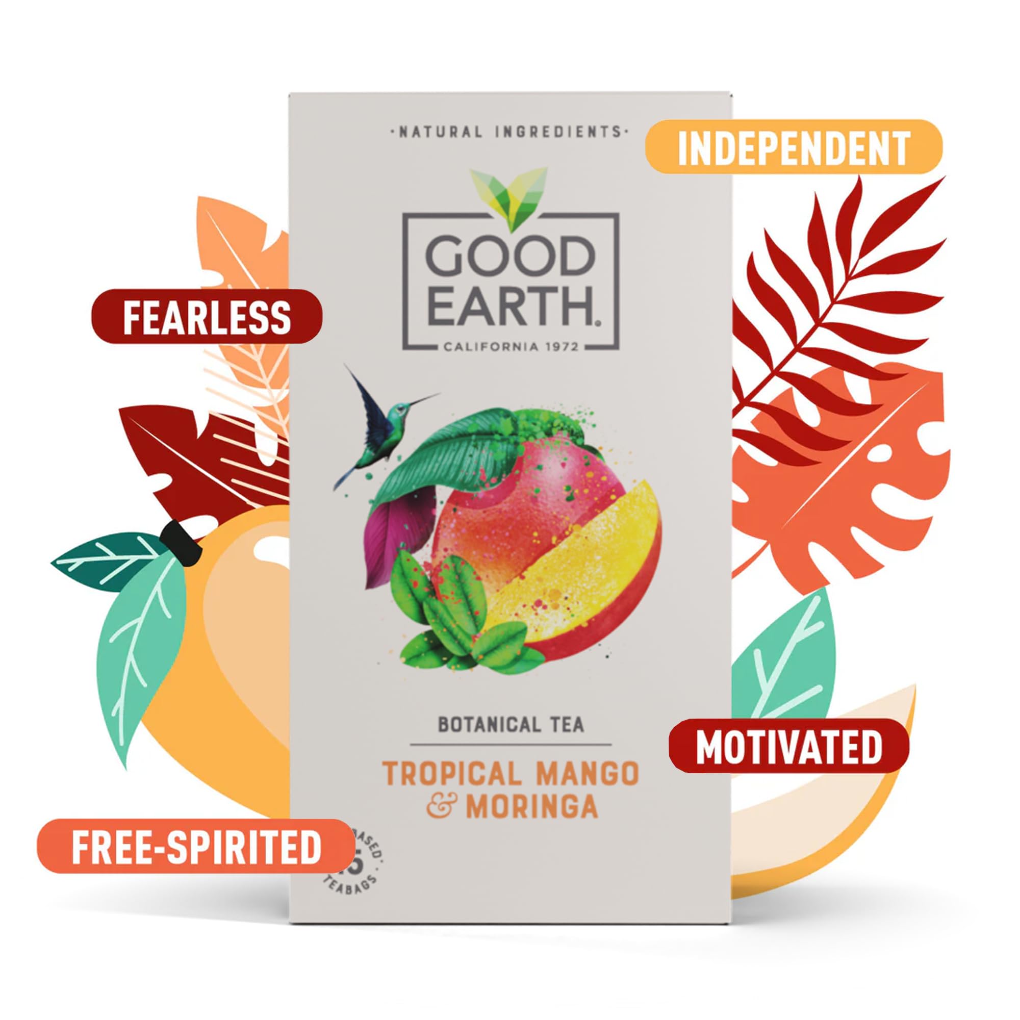 Good Earth Tea Co. Tropical Mango & Moringa Herbal Tea Bags - 15 Count, 42g 2