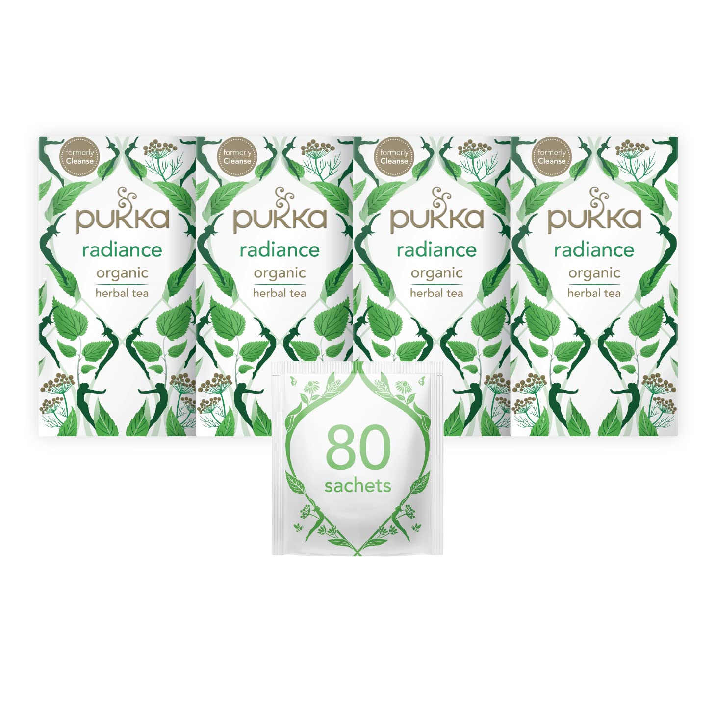 Pukka Herbs Radiance Organic Herbal Tea - 80 Count (Pack of 4) | Skin Health Support