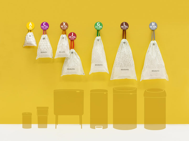 Brabantia PerfectFit Bin Bags - Code C, Extra Strong White Waste Bin Liners (Pack of 1)