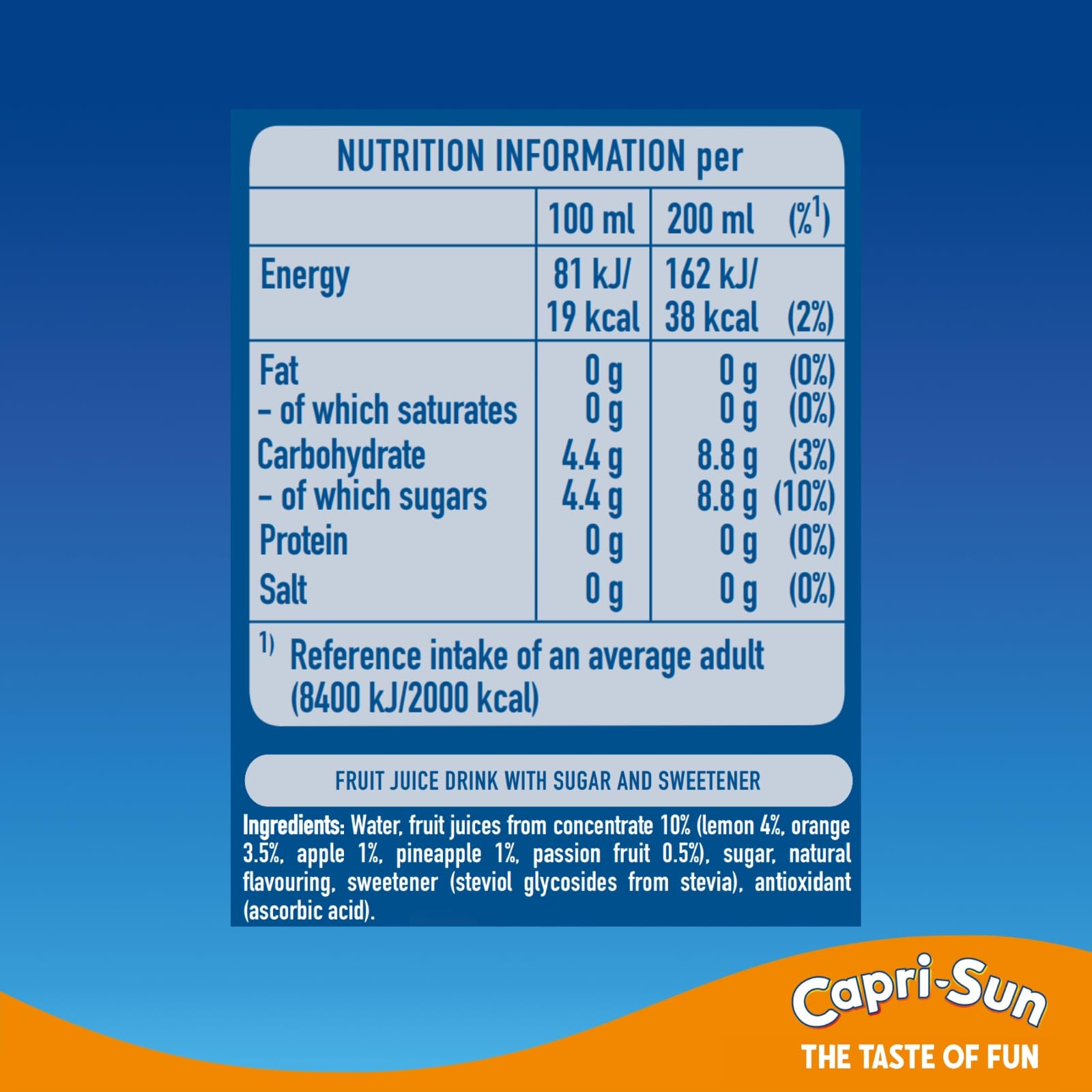 Capri-Sun Tropical Fruit Juice Pouches - 8 x 200 ml Value Pack | Stevia Sweetened 6