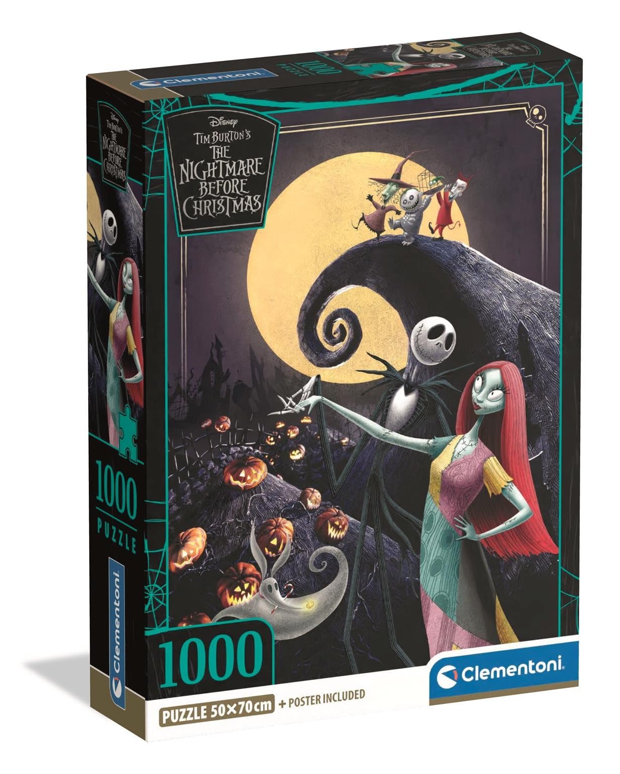Clementoni 1000-Piece Disney The Nightmare Before Christmas Puzzle - 70x50 cm, Made in Italy 1