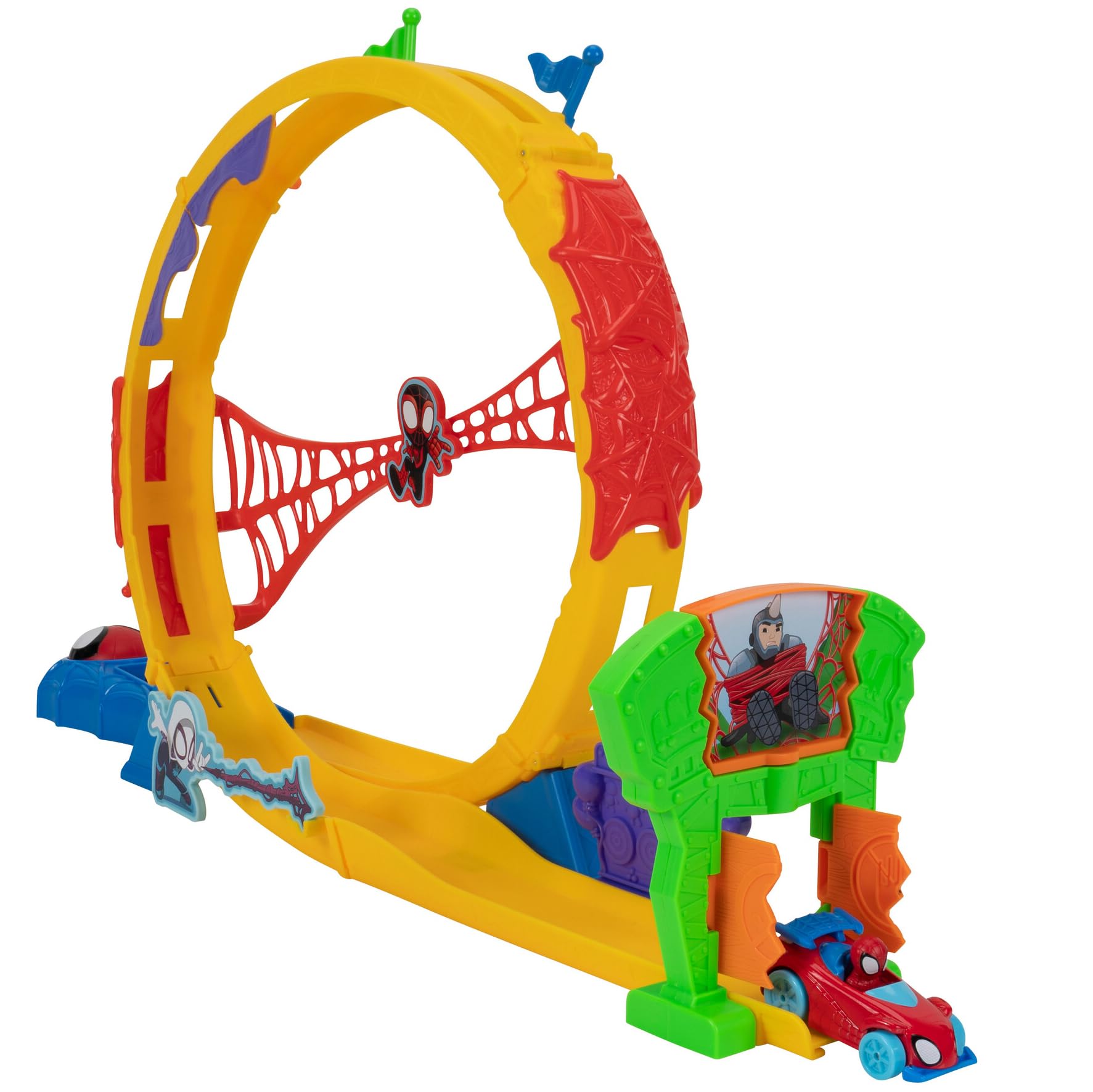 Jazwares MARVEL Spidey and His Amazing Friends Amazing Metals Super Loop Track Set - 28 Inch | Includes Exclusive Vehicle | Ages 3+