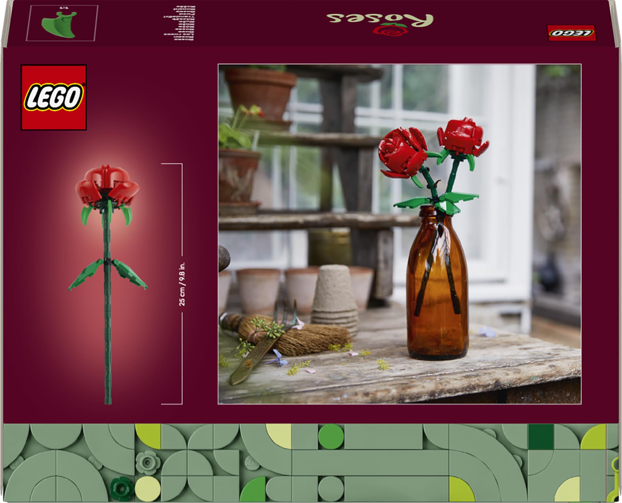 LEGO Botanicals Roses Building Set 40460 | 2 Red Blooms | Ages 8+ 9